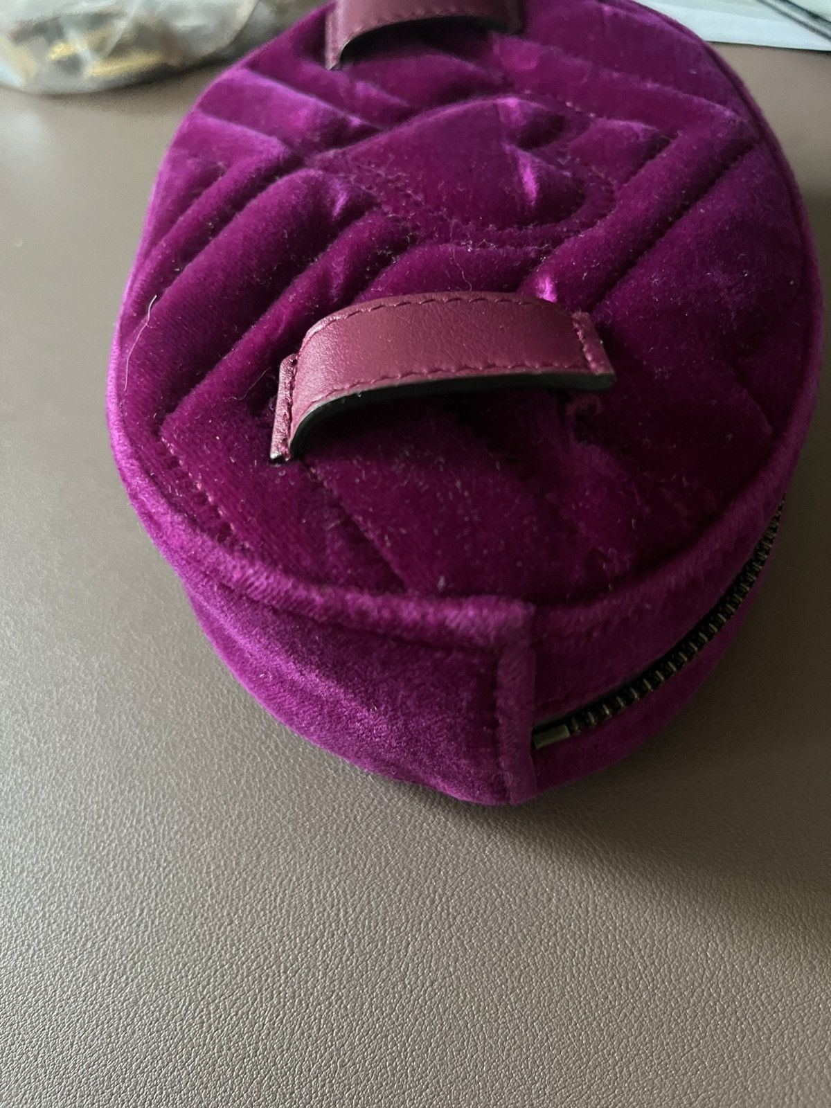 Gucci Gucci Marmont Purple Velvet Belt Bag Size ONE SIZE - 20 Thumbnail