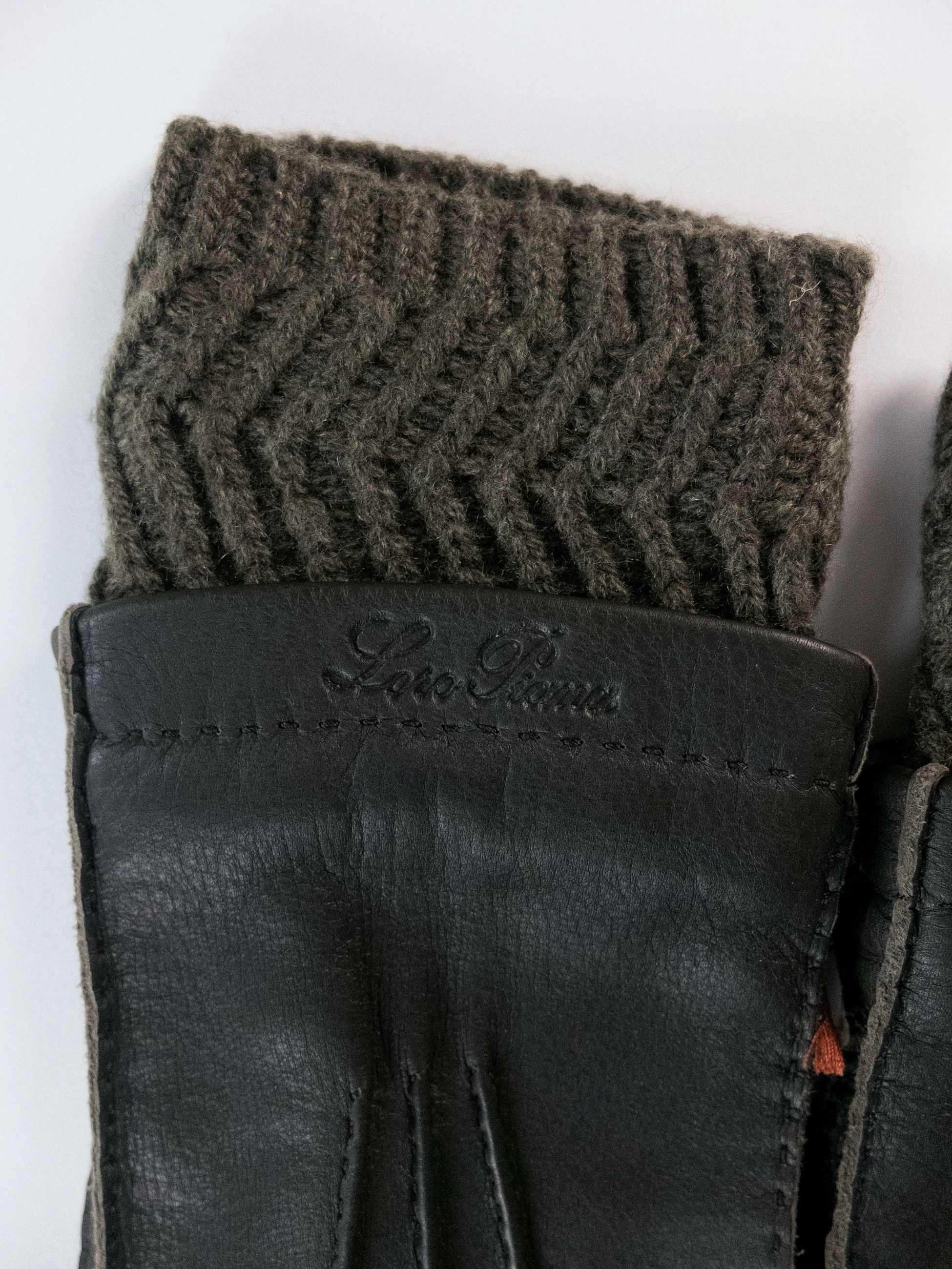 Loro Piana LORO PIANA green deer leather & baby cashmere gloves Medium Size ONE SIZE - 2 Thumbnail