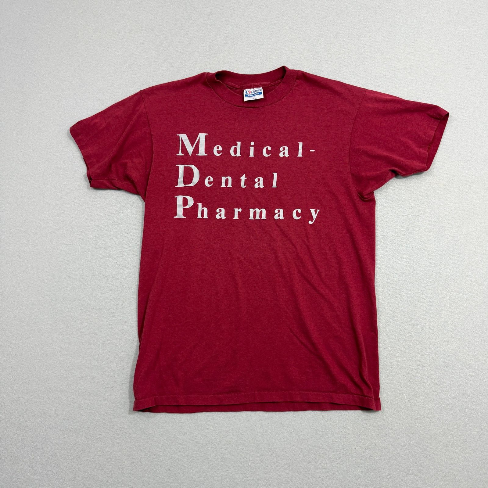 Vintage Vintage Medical Dental Pharmacy Shirt Men's Large Red 80s Size US L / EU 52-54 / 3 - 2 Thumbnail