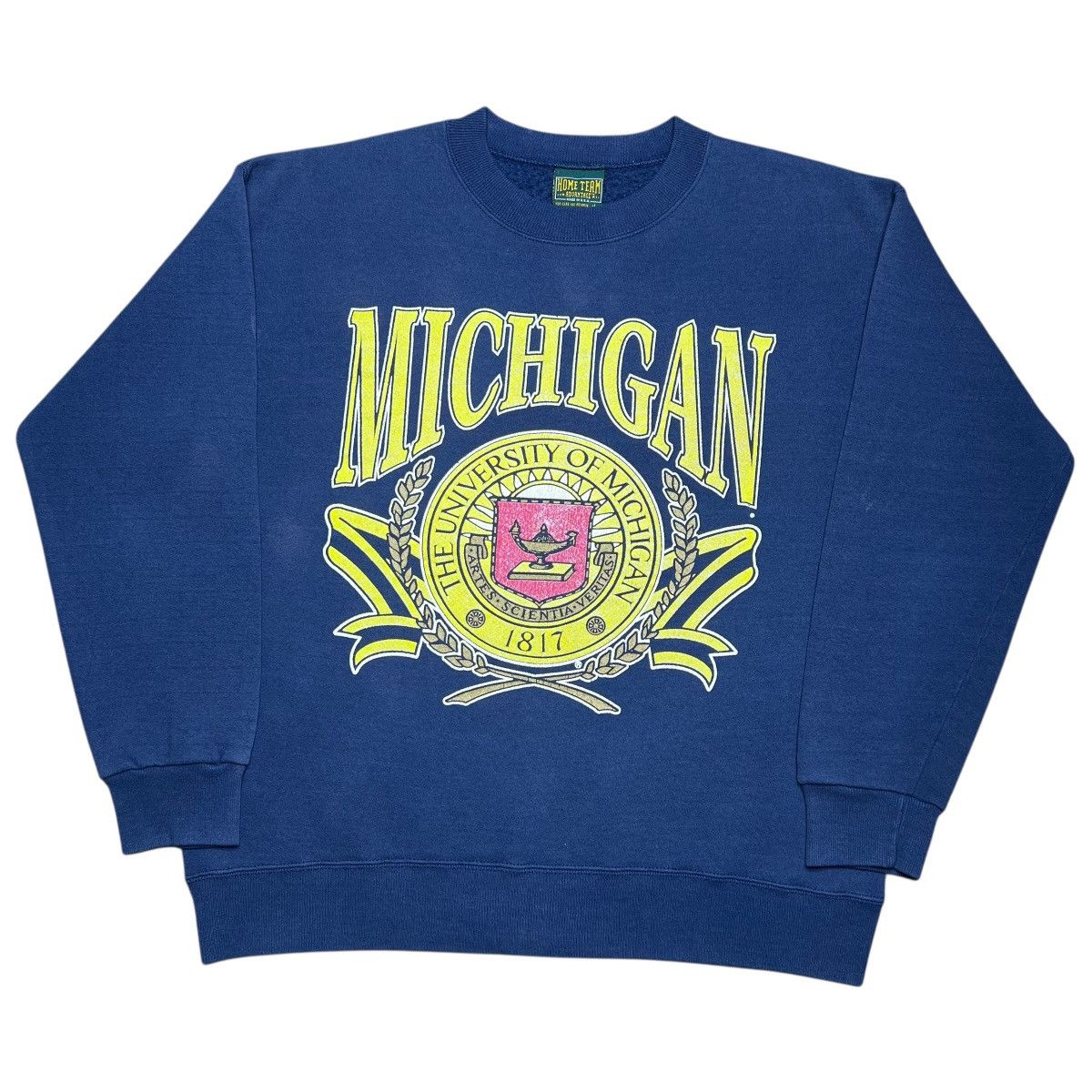 NCAA Vintage 1990s NCAA Michigan Wolverines Spell Out Sweatshirt Size US L / EU 52-54 / 3 - 1 Thumbnail