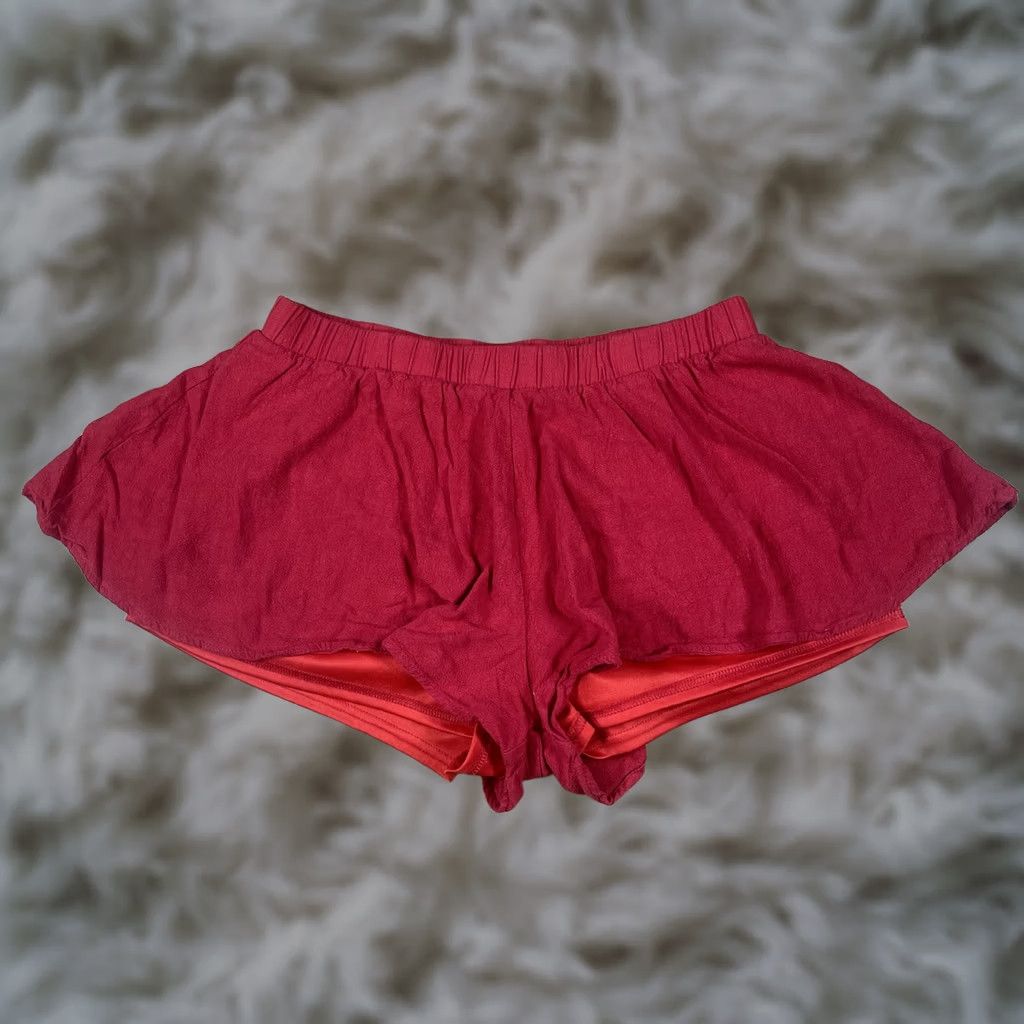 Vintage VINTAGE Altar’d State Shorts Womens S Small Red Linen Blend Flat Front Casual Summer Womens Size 28" / US 6 / IT 42 - 1 Thumbnail