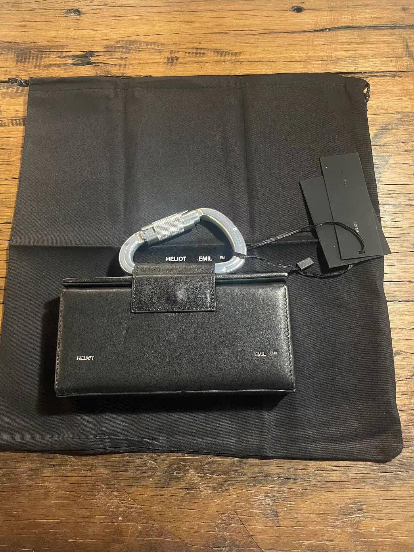 Heliot Emil Heliot Emil 21SS Black Carabiner Functional Clutch Bag Ｑ25 Size ONE SIZE - 1 Thumbnail