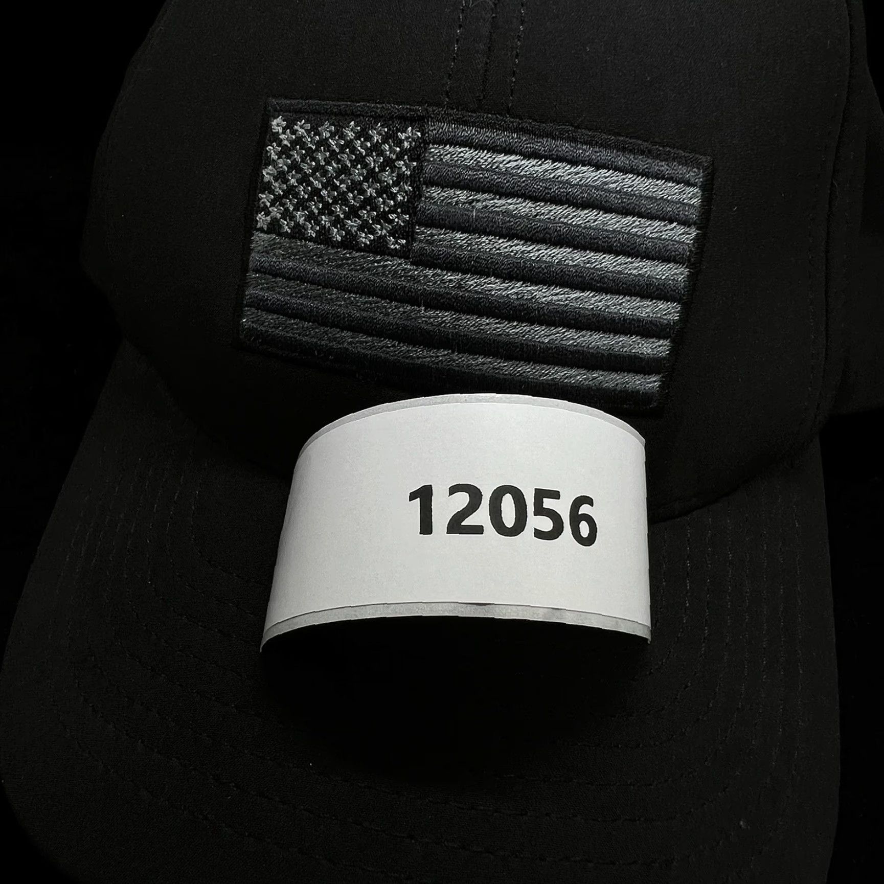Vintage RWB American Flag Blacked Out Ripstop Range Hat - Adjustable Adult Mens Black Size ONE SIZE - 7 Thumbnail