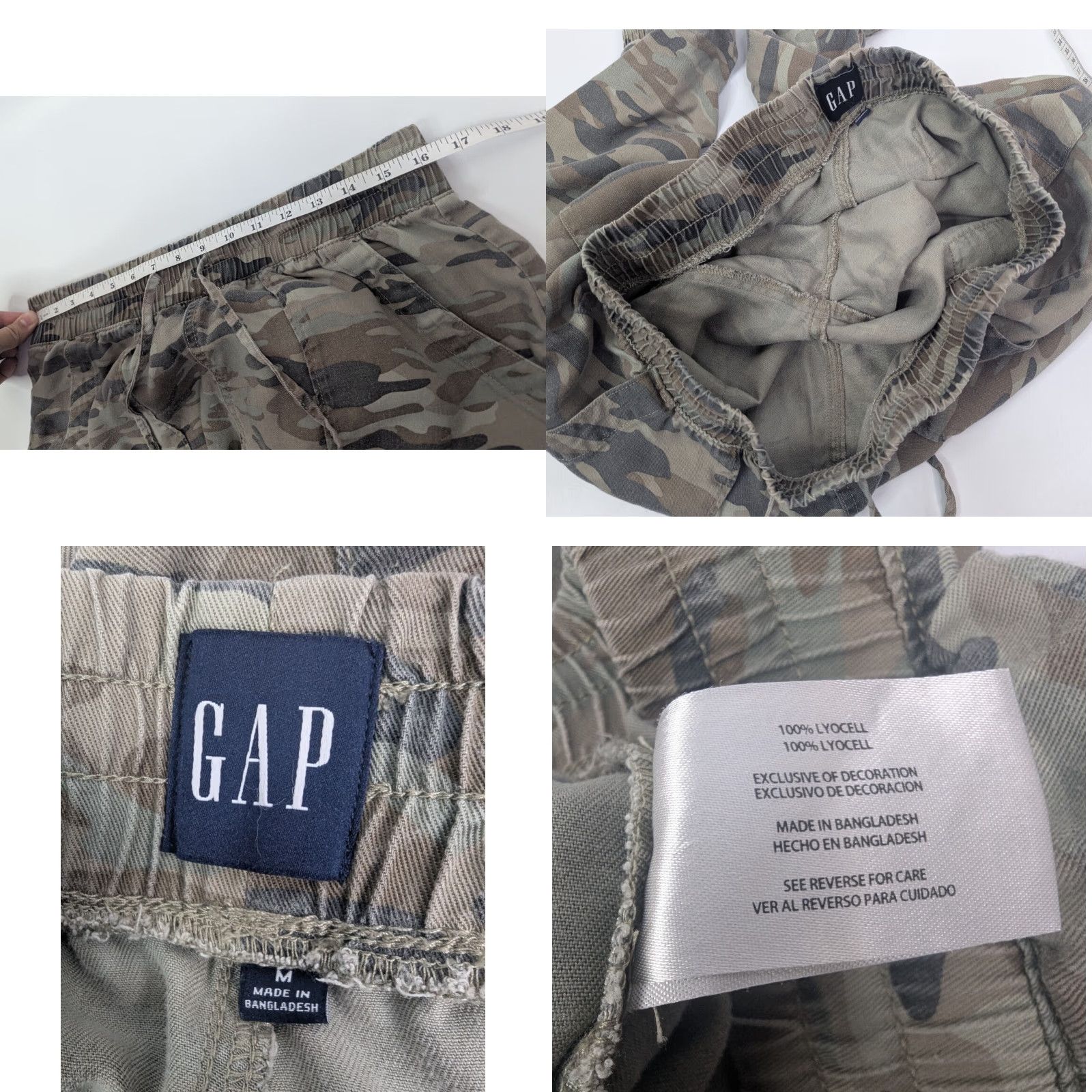 Gap Gap Joggers Women Camouflage Pants Casual Drawstring Elastic Waist High Rise M Camo Pockets Tapered Knit Lyocell Size 32" / US 10 / IT 46 - 8 Thumbnail