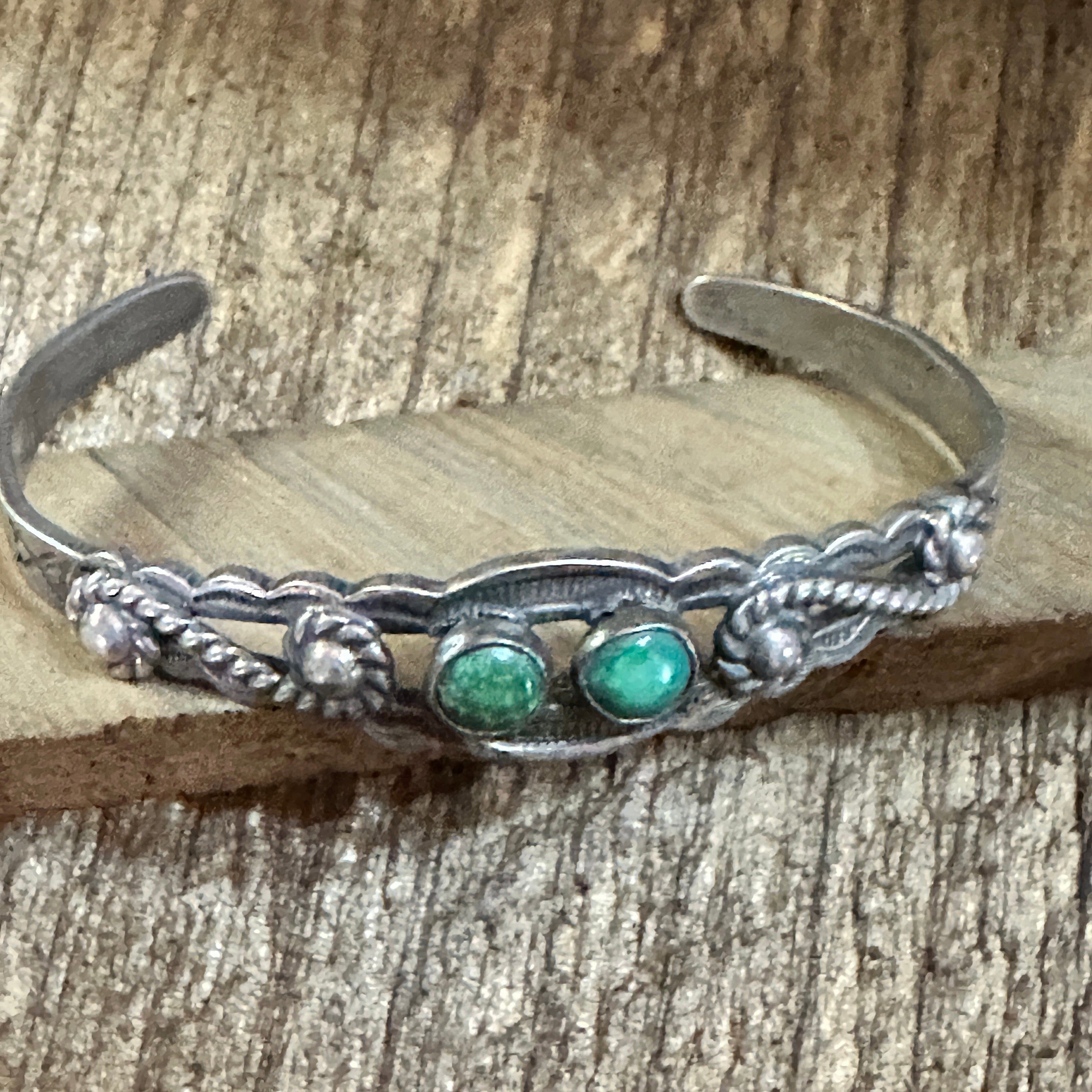 Other Handmade Navajo Spice Mojave Sterling Silver Cuff Bracelet w Size ONE SIZE - 5 Thumbnail