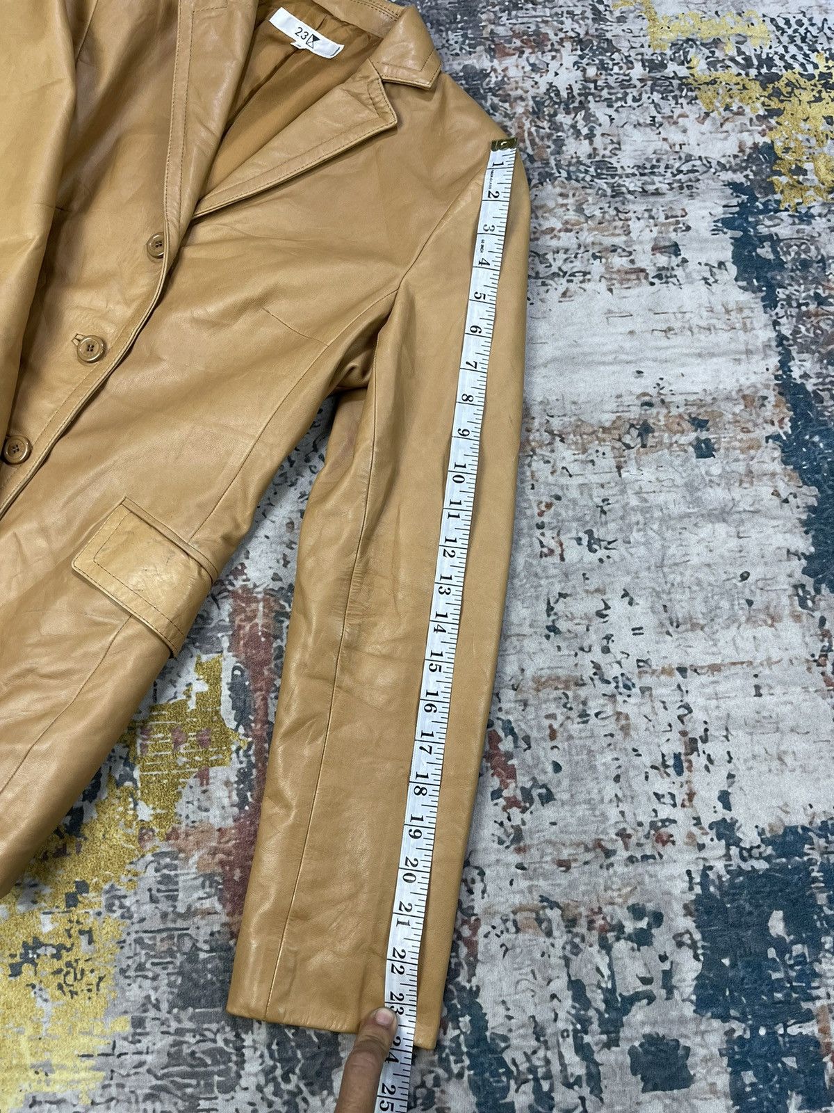 Genuine Leather 23 K Single Breasted Cowhide Leather Blazer Size XS / US 0-2 / IT 36-38 - 12 Thumbnail