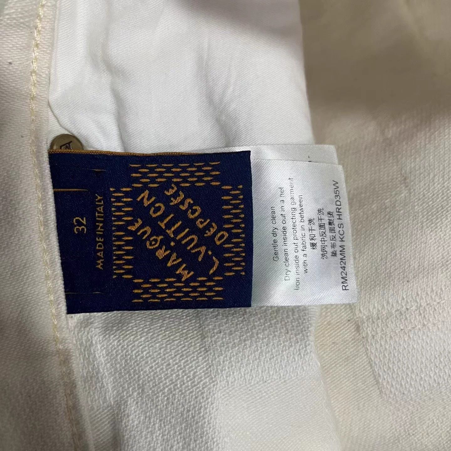 Louis Vuitton LOUIS VUITTON Beige Plaid Jacquard StraightJeans 32 Size US 32 / EU 48 - 3 Thumbnail