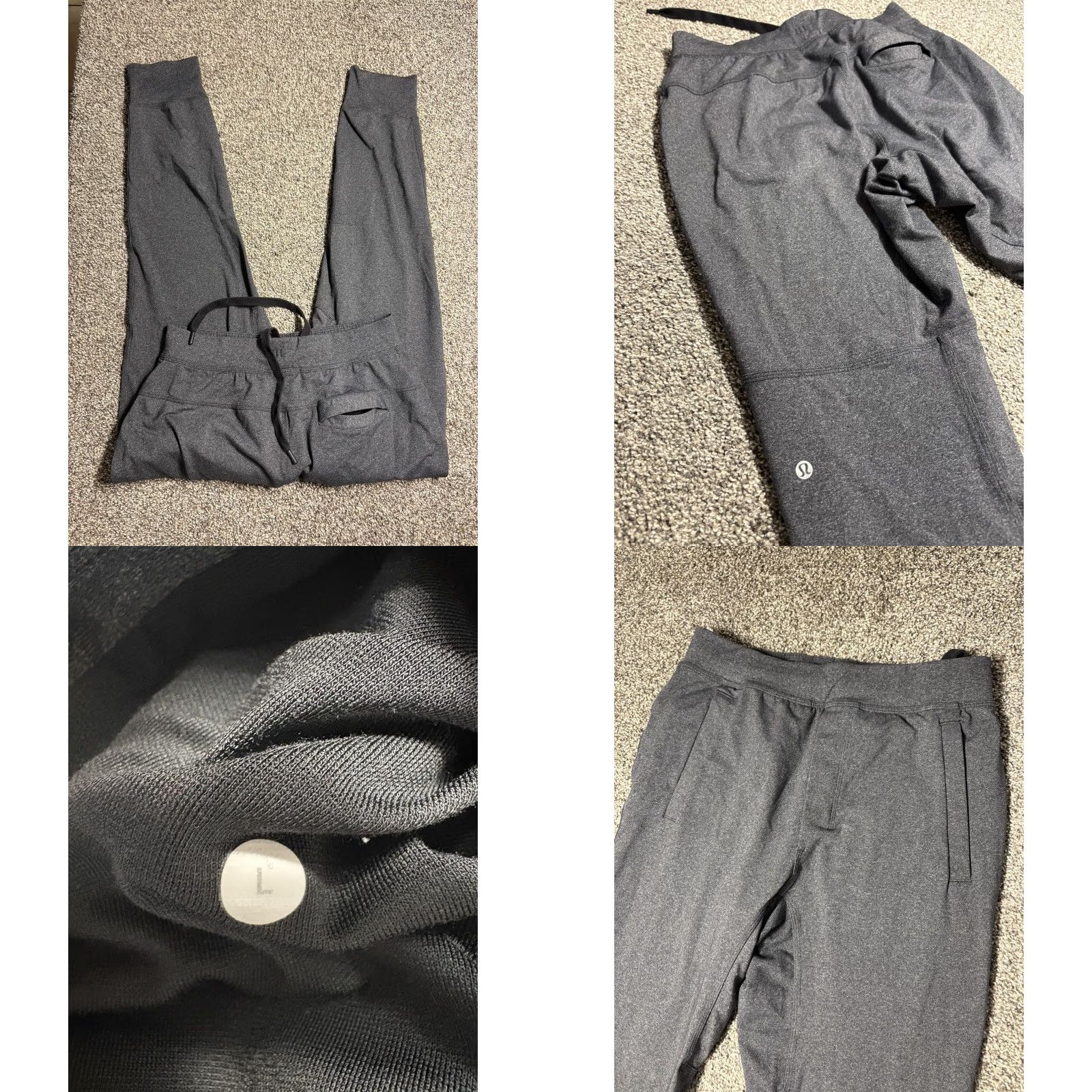 Lululemon Lululemon Jogger Pants Men L Gray Sweatpants Elastic Waist Pockets Drawstring Regular Inseam 28" Tapered Style Jogger Size US 33 - 8 Thumbnail