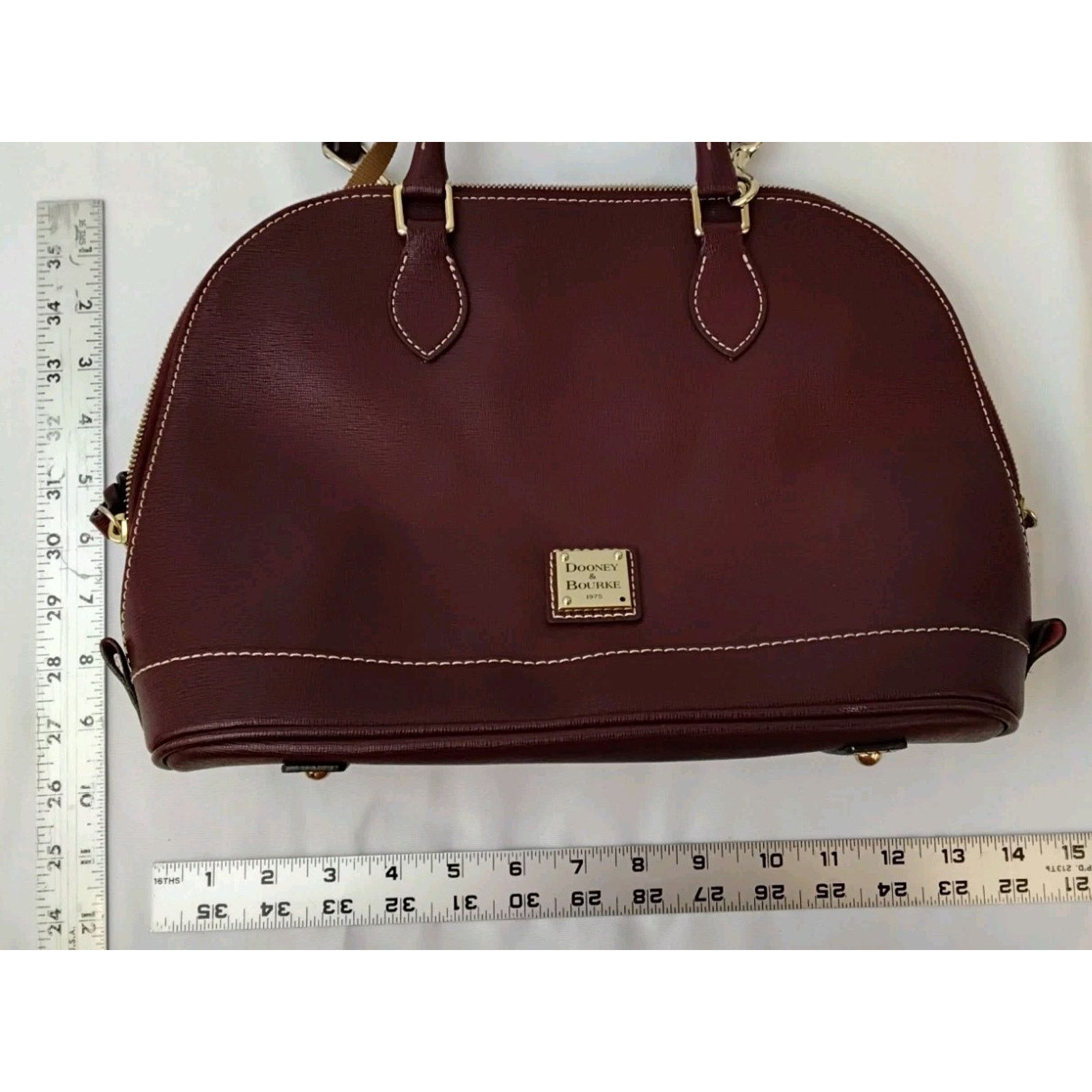 Dooney & Bourke Dooney & Bourke Satchel Handbag Deep Red Brushed Leather Size ONE SIZE - 16 Thumbnail