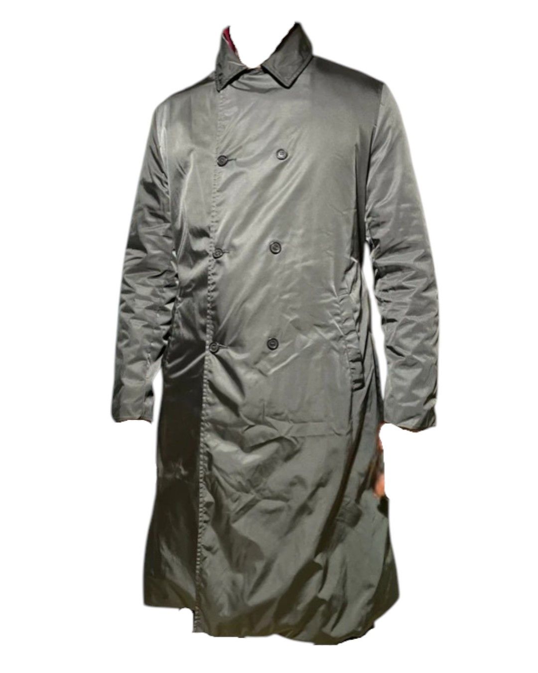 Prada S/S 1999 BELTED DOUBLE BREASTED NYLON COAT Size US L / EU 52-54 / 3 - 2 Thumbnail