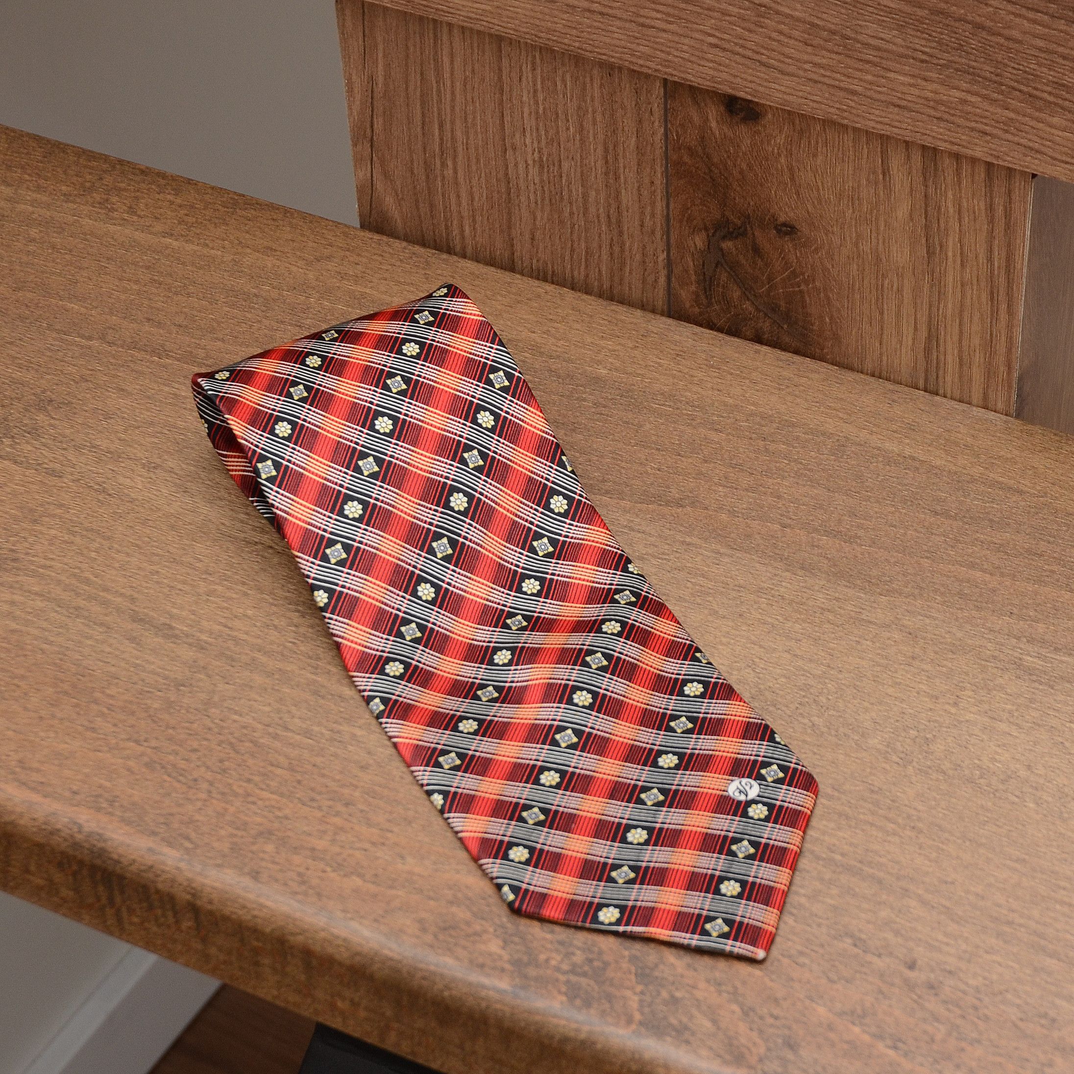Versace × Vintage Vintage Rare Versace Classic V2 Tie Medusa Monogram Red Size ONE SIZE - 7 Thumbnail