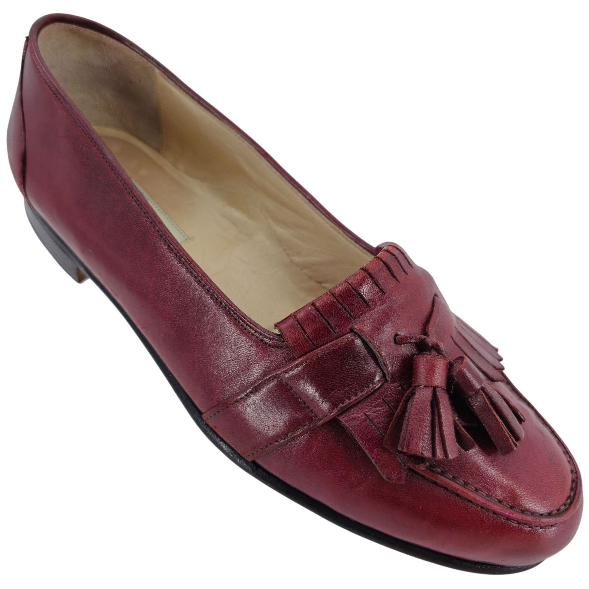 Vintage Bragano Cole Haan Burgundy Leather Dress Shoes Men 9 in Red