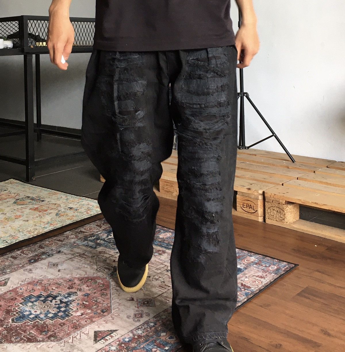 20471120 × If Six Was Nine Another Edition Destroyed thrash baggy Pants Size US 28 / EU 44 - 2 Thumbnail
