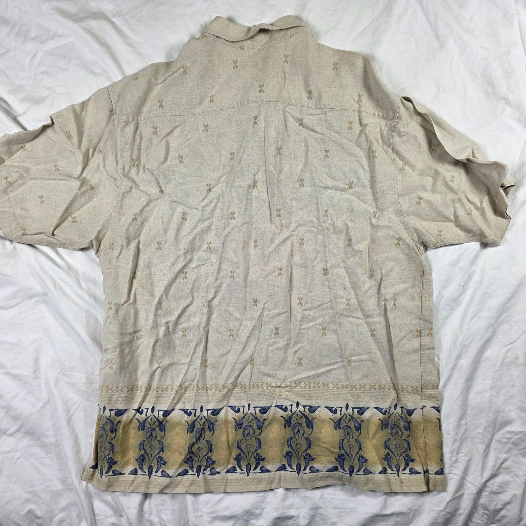 Fieldmaster Vintage Fieldmaster Mens XL Beige Button Up Short Sleeve Shi Size US XL / EU 56 / 4 - 2 Thumbnail