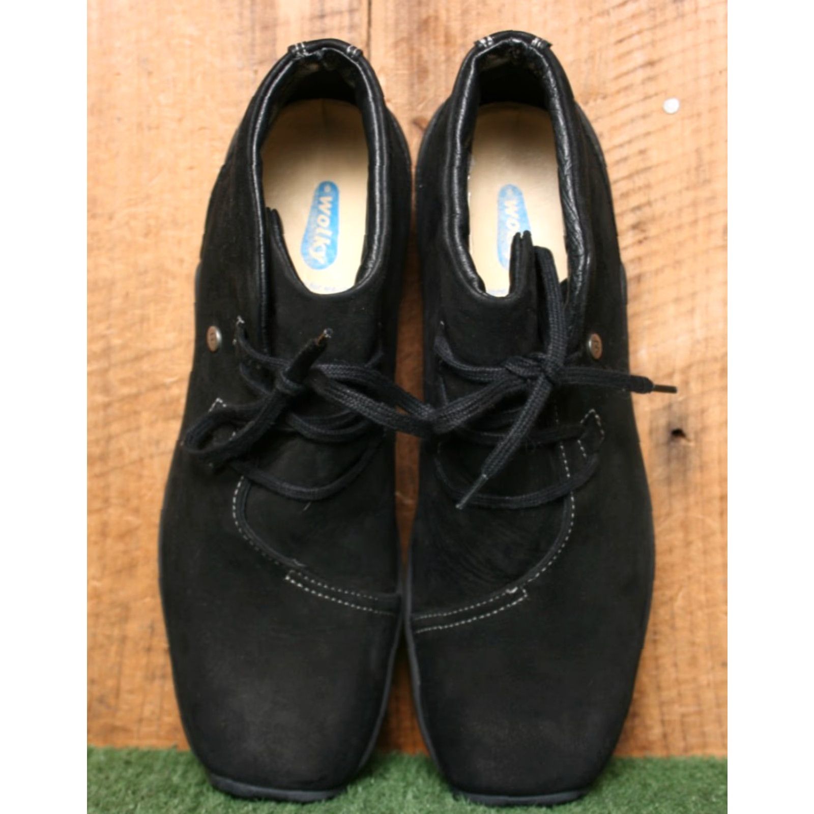 Vintage VINTAGE Wolky Bootie Black Nubuck Lace Up Wedge Ankle Boots US 9 EUR 40 Womens Men’s? Size US 9 / IT 39 - 4 Thumbnail