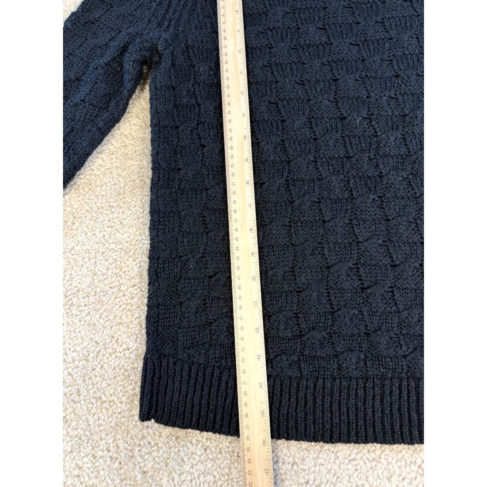 Ann Taylor Ann Taylor Womens Wool Blend Cable Knit Sweater Black Size Medium Boho F414 - Premium Size M / US 6-8 / IT 42-44 - 7 Thumbnail