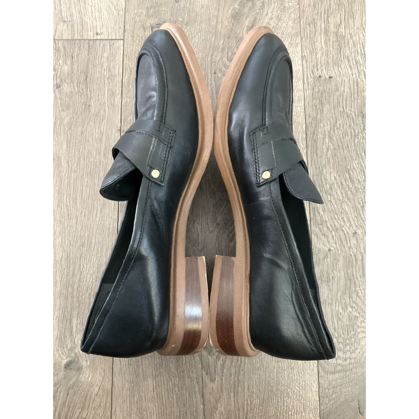 Franco Sarto Franco Sarto Edith 2 Black Leather Slip On Loafers Women Flat Size 8 Black Loafer Size US 8 / IT 38 - 5 Thumbnail