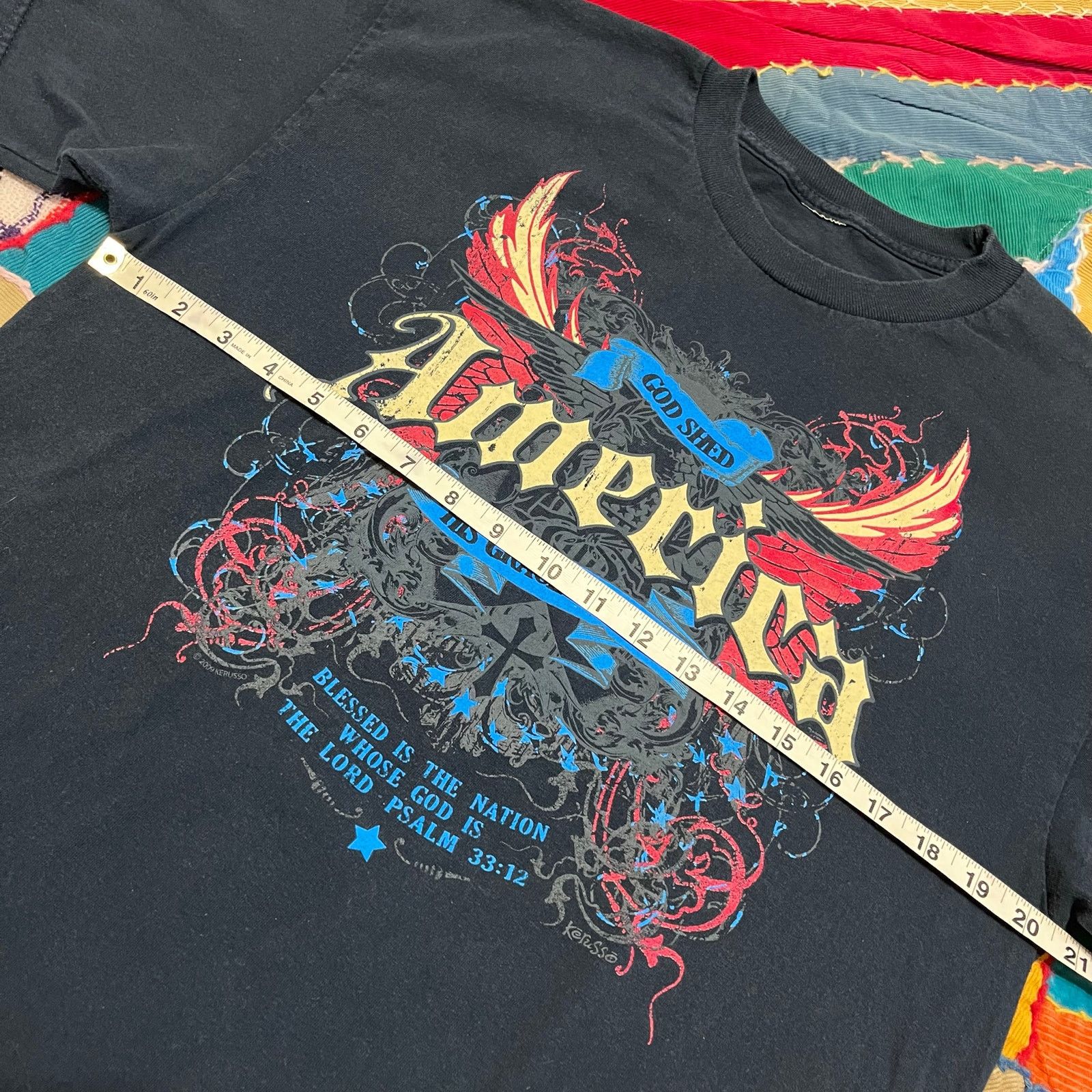 Other Y2K American God Shed His Grace On Thee Jesus Navy Shirt L Size US L / EU 52-54 / 3 - 5 Thumbnail