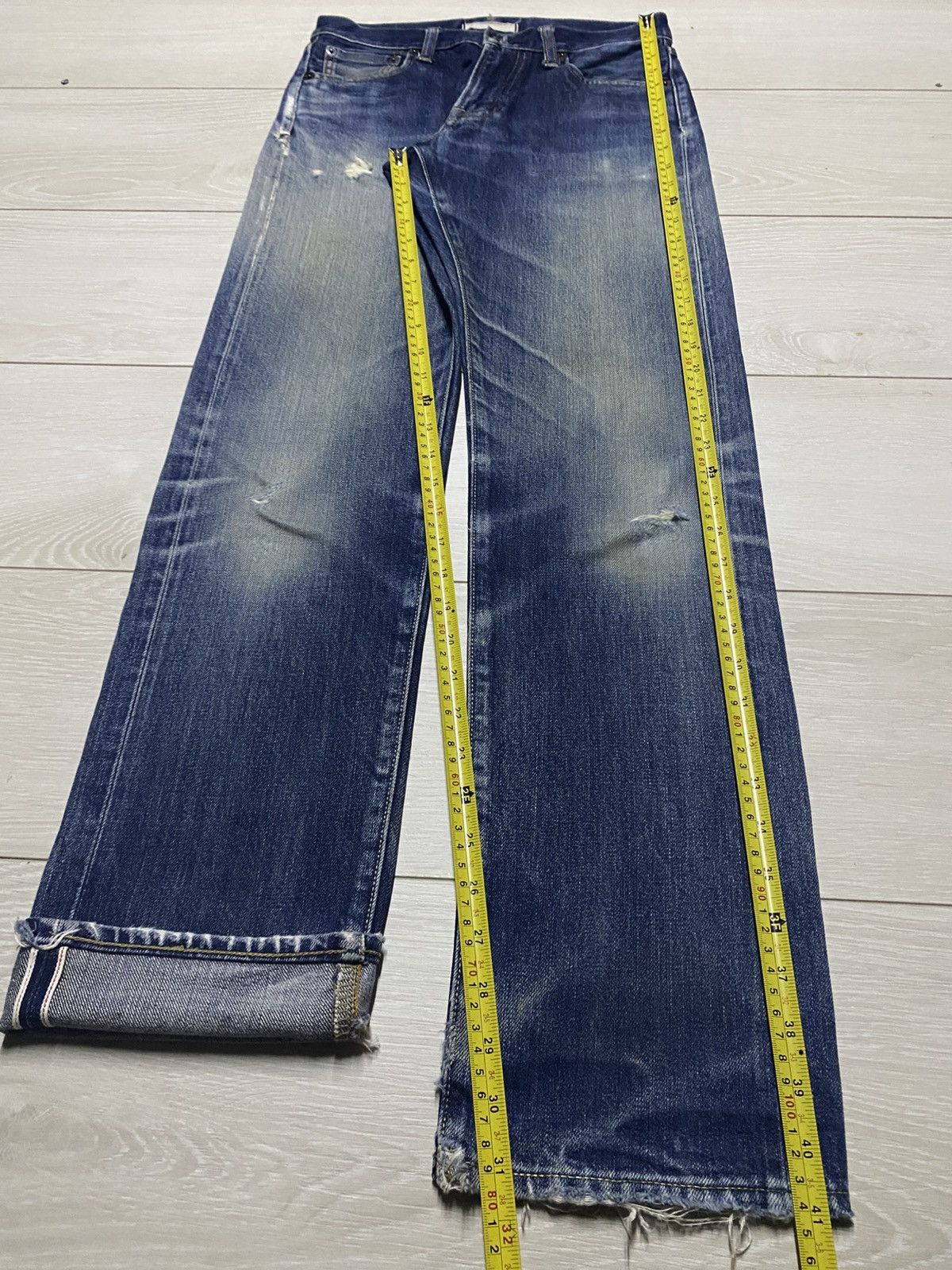 Japanese Brand Vintagw Japanese Uniqlo Selvedge Mud Wash Straight Fit Jeans Size US 28 / EU 44 - 15 Thumbnail
