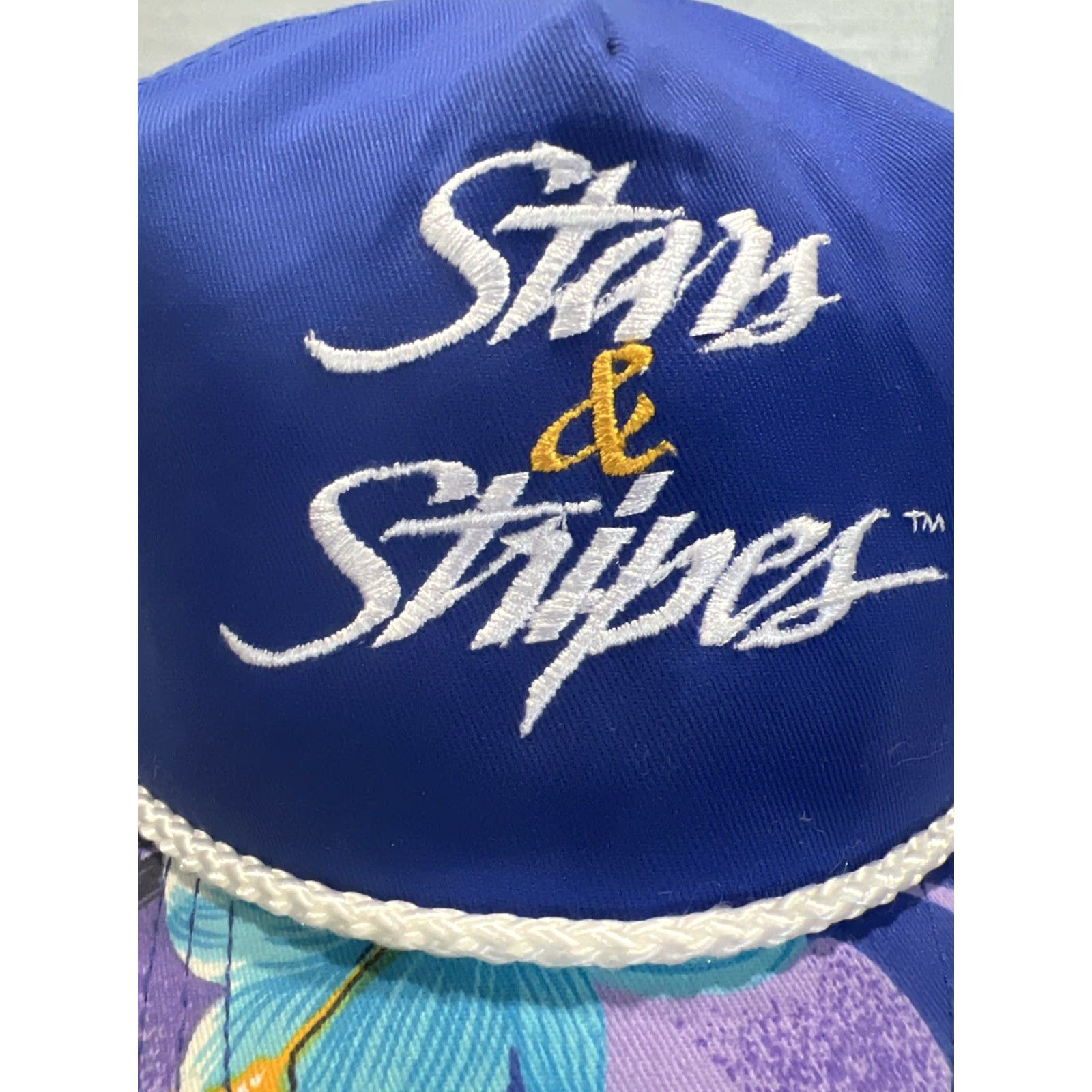 Vintage VINTAGE Stars & Stripes Hat Yatch Racing Team Snapback Hawaii Floral Rope American Cup One Size Mens Size ONE SIZE - 3 Thumbnail