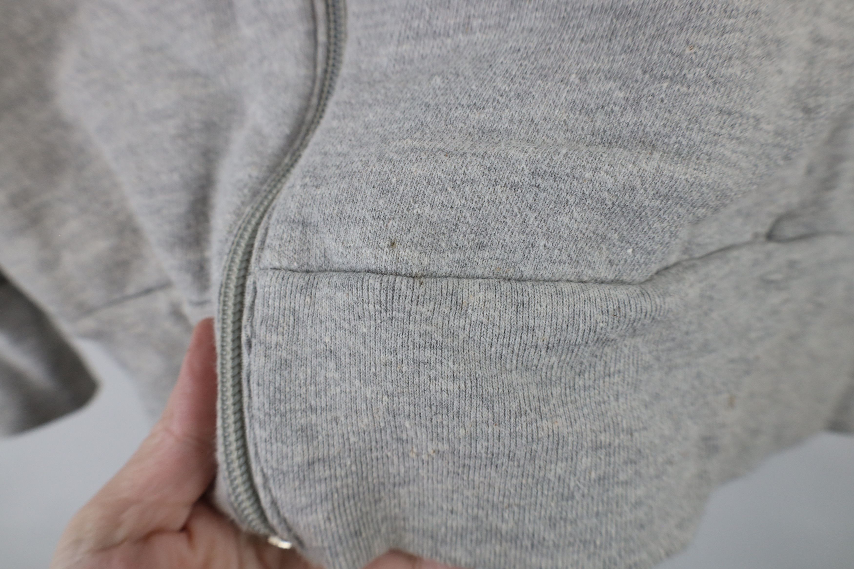 Vintage Vintage 90s Streetwear Blank Full Zip Hoodie Heather Gray Size L / US 10 / IT 46 - 4 Thumbnail