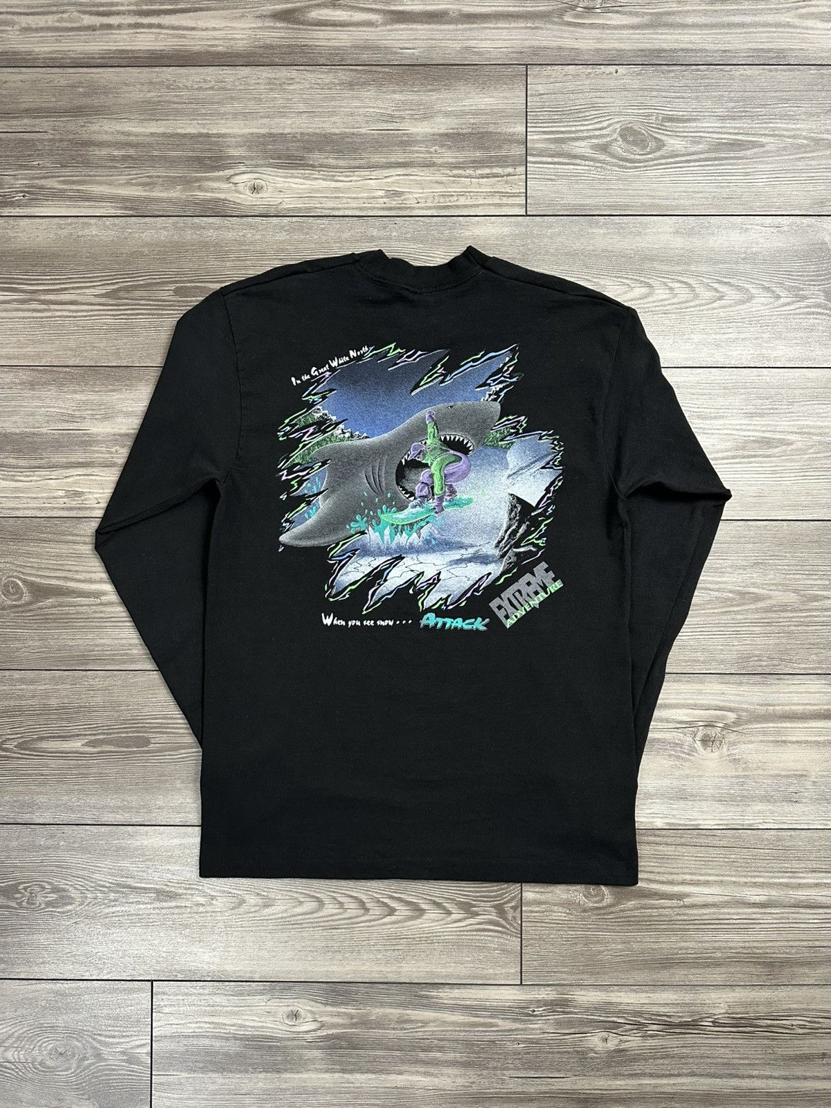 Fruit Of The Loom Vintage 90’s Extreme Adventure Snowboarding Longsleeve Size US L / EU 52-54 / 3 - 1 Thumbnail