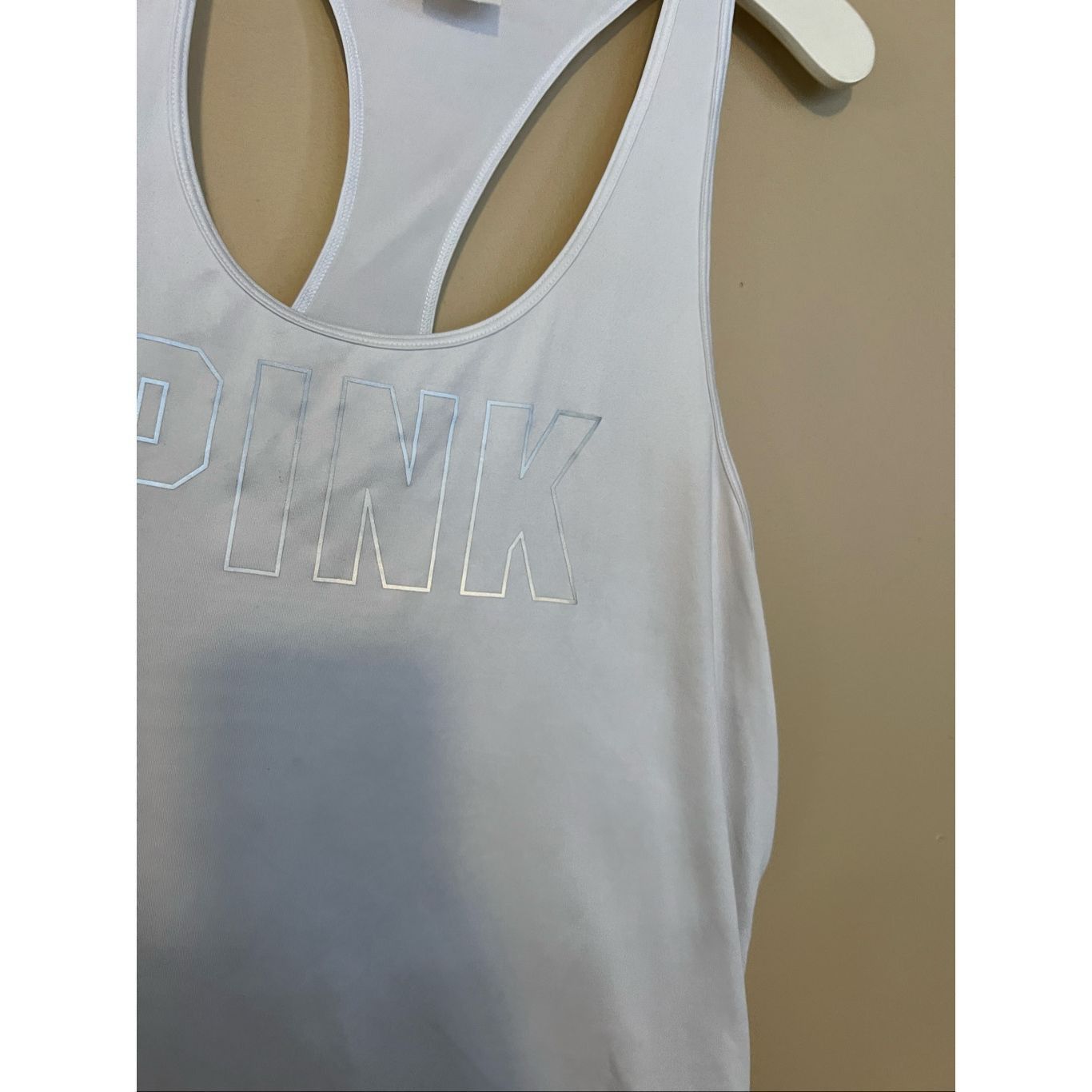Pink PINK Active By Victoria’s Secret White Tank Top Woman’s Larg Size L / US 10 / IT 46 - 4 Thumbnail