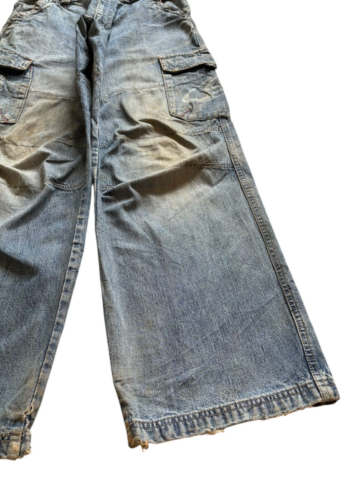 Japanese Brand Vintage Piko Cargo Mud Wash Baggy Wideleg Jeans Size US 30 / EU 46 - 7 Thumbnail