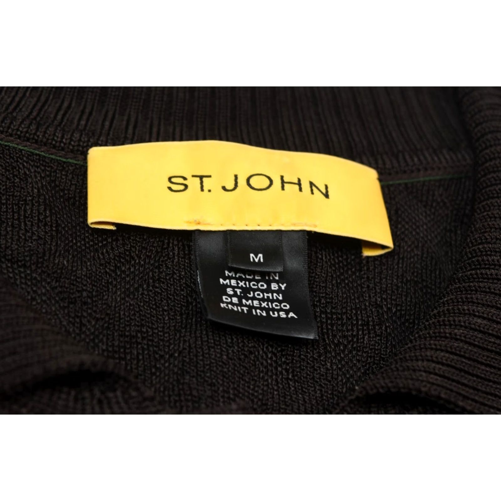 Vintage St John Cardigan Womens Medium Dark Brown Textured Viscose Long Sleeve Collared Size M / US 6-8 / IT 42-44 - 6 Thumbnail