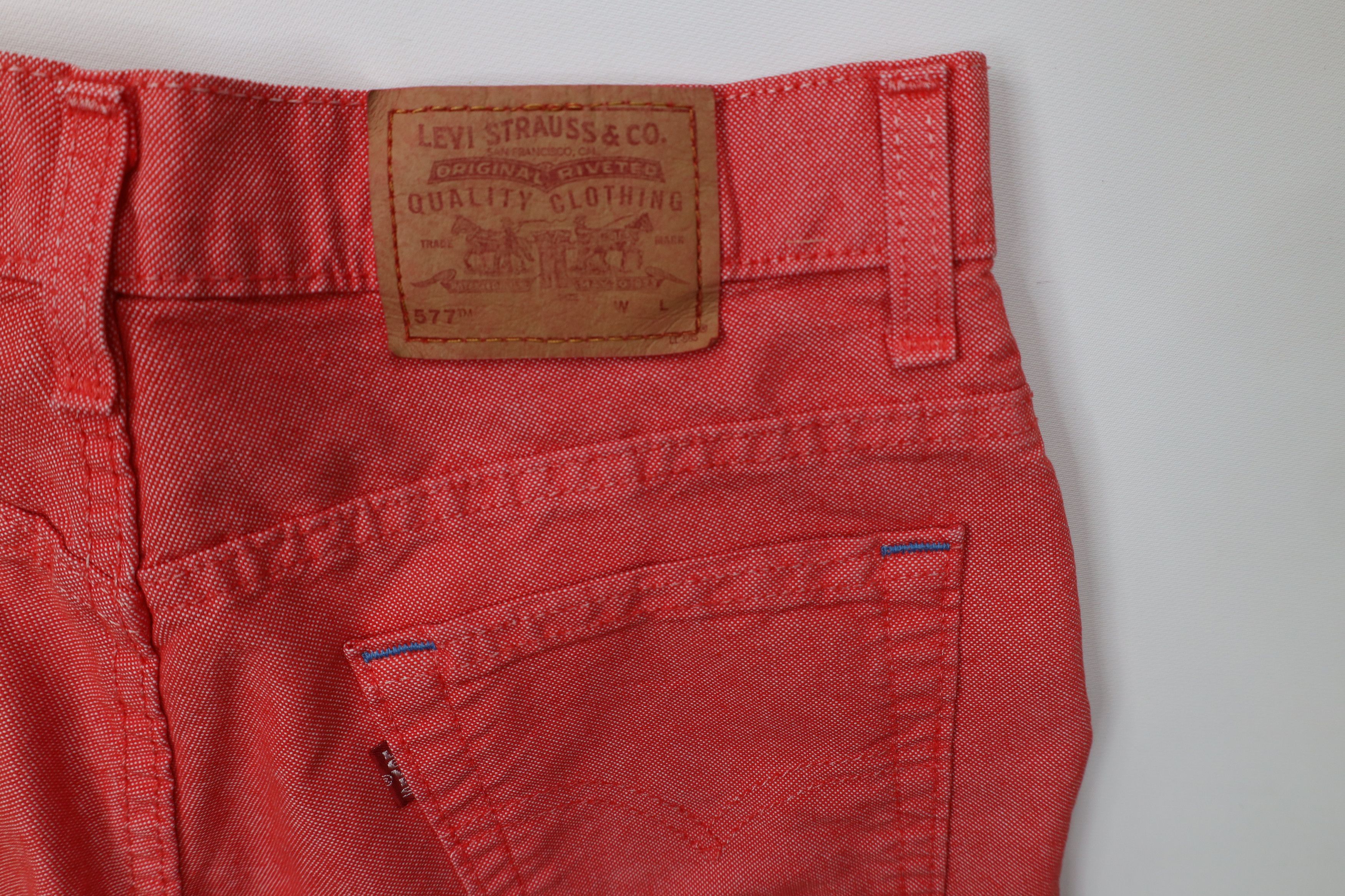 Levi's Vintage Y2K 2002 Levis 577 Capris Pants Salmon Pink USA Size 32" / US 10 / IT 46 - 13 Thumbnail