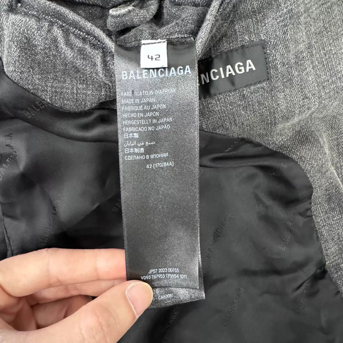 Balenciaga Balenciaga Denim Blazer Oversized Sleeve Logo Wash Gray 42 New Size M / US 6-8 / IT 42-44 - 7 Thumbnail