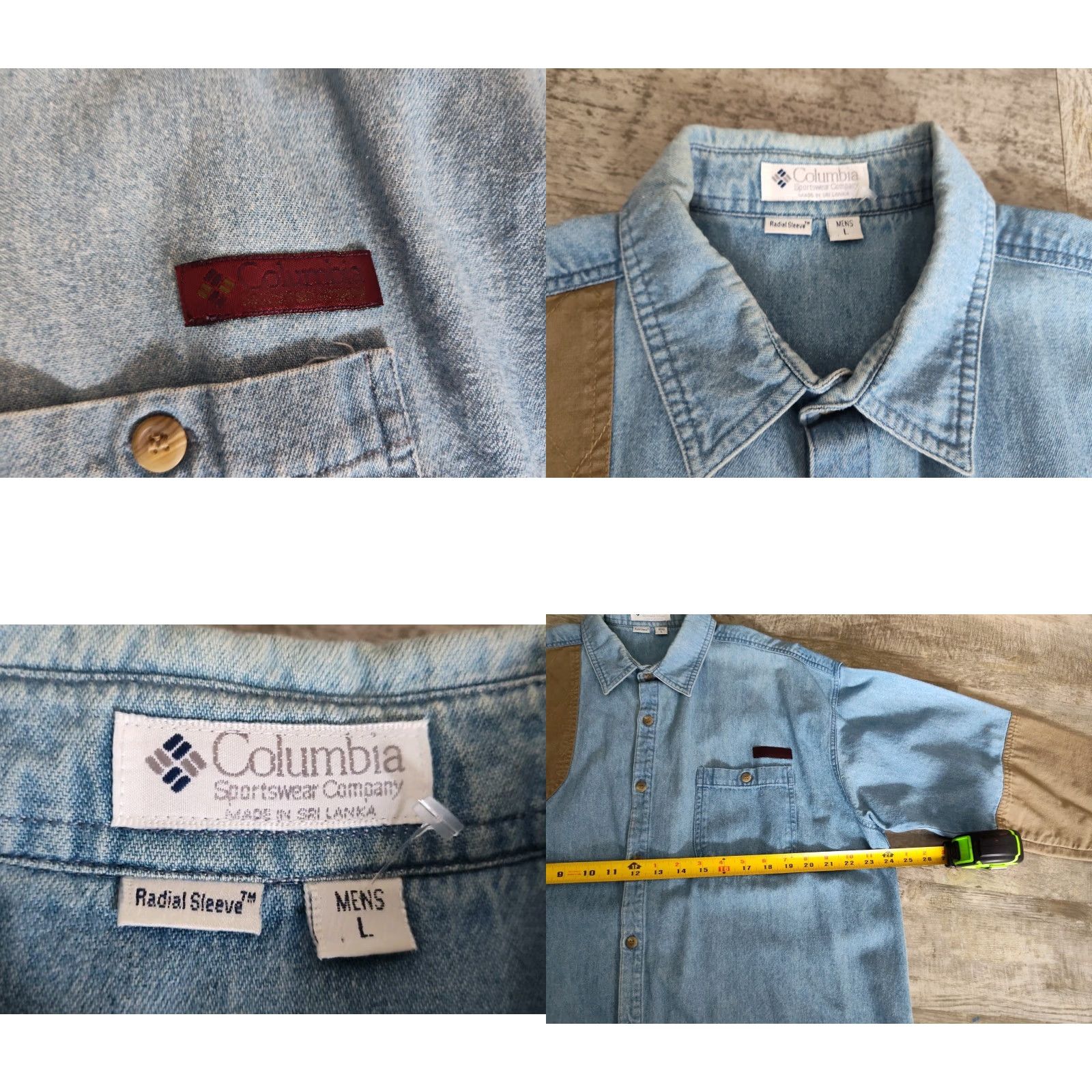 Vintage VINTAGE Columbia Denim Shirt Men Large Blue Long Sleeve Button Up Fall Hunting Shooting Pattern Size US L / EU 52-54 / 3 - 8 Thumbnail