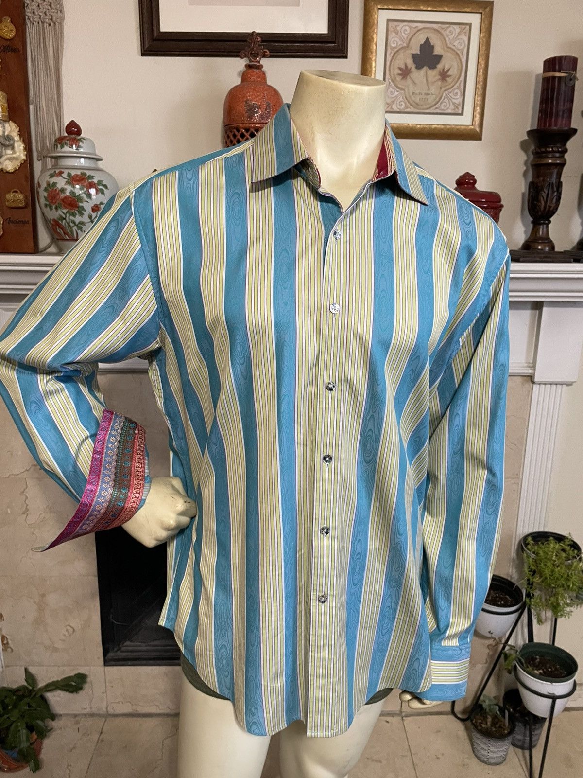 Robert Graham Striped Button front shirt Size US XL / EU 56 / 4 - 1 Thumbnail