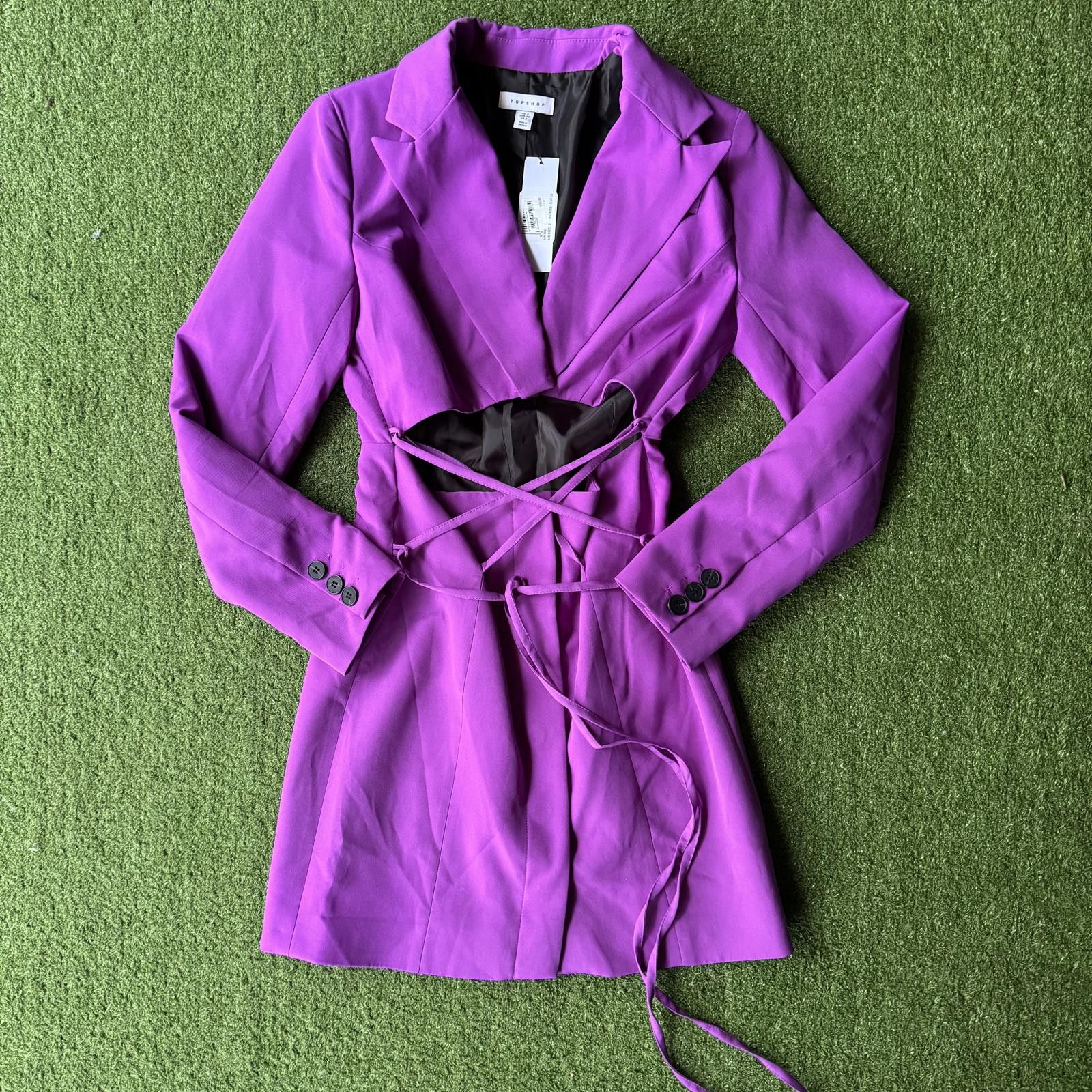 Topshop TOPSHOP Women's Purple Wrap Blazer Dress Size ONE SIZE - 1 Thumbnail