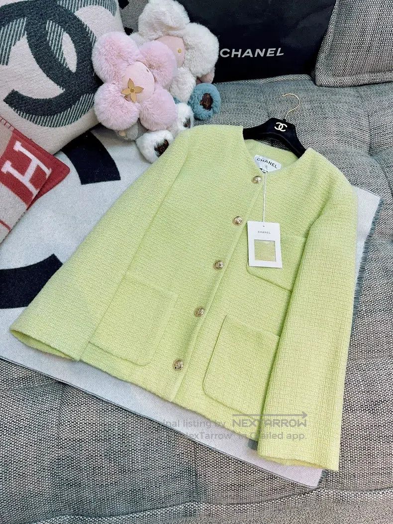 Chanel Chanel 20k equestrian series popular avocado green woven t Size S / US 4 / IT 40 - 8 Thumbnail