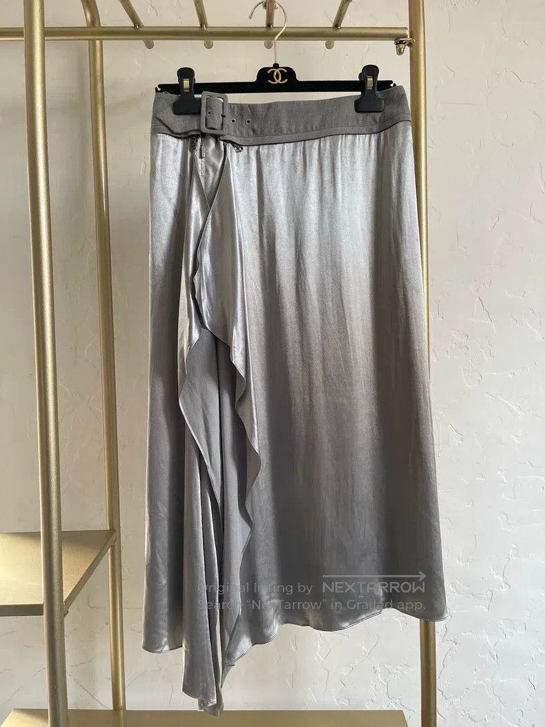 Fendi Fendi Silver silk skirt Size 26" / US 2 / IT 38 - 1 Thumbnail