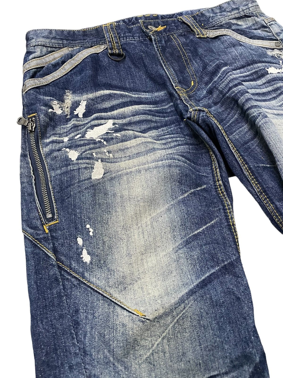 HIDEAWAYS × Hysteric Glamour Hideaway Nicole Muddy Wash Heavy Whiskers Flared Jeans Size US 30 / EU 46 - 10 Thumbnail