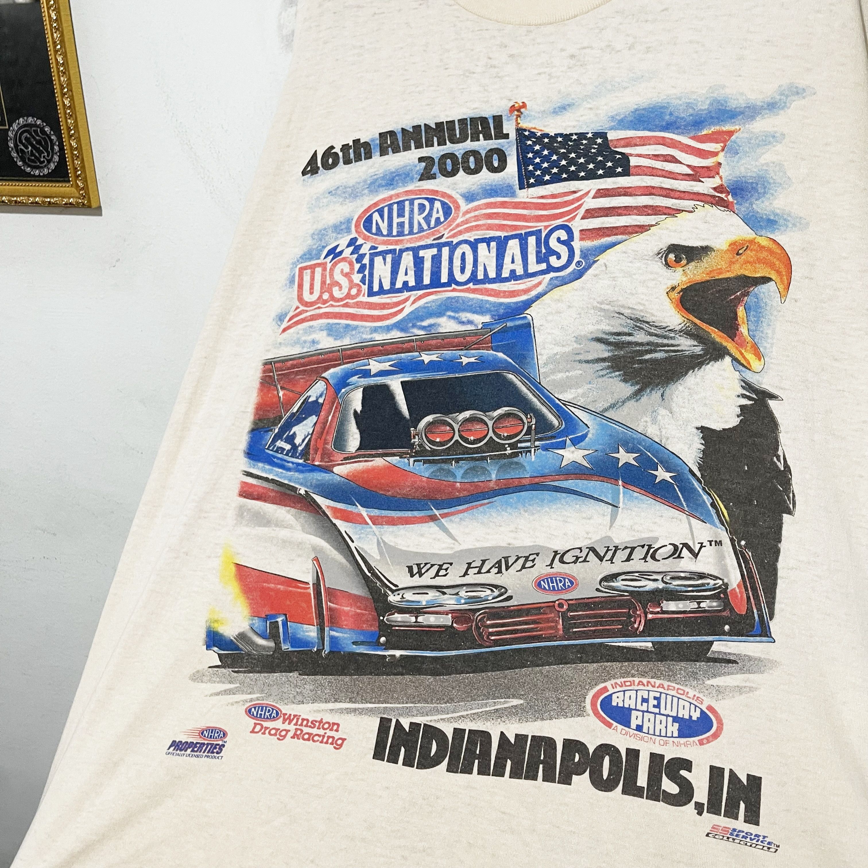 Vintage Vintage 2000 NHRA U.S. Nationals T-Shirt Size US XL / EU 56 / 4 - 2 Thumbnail