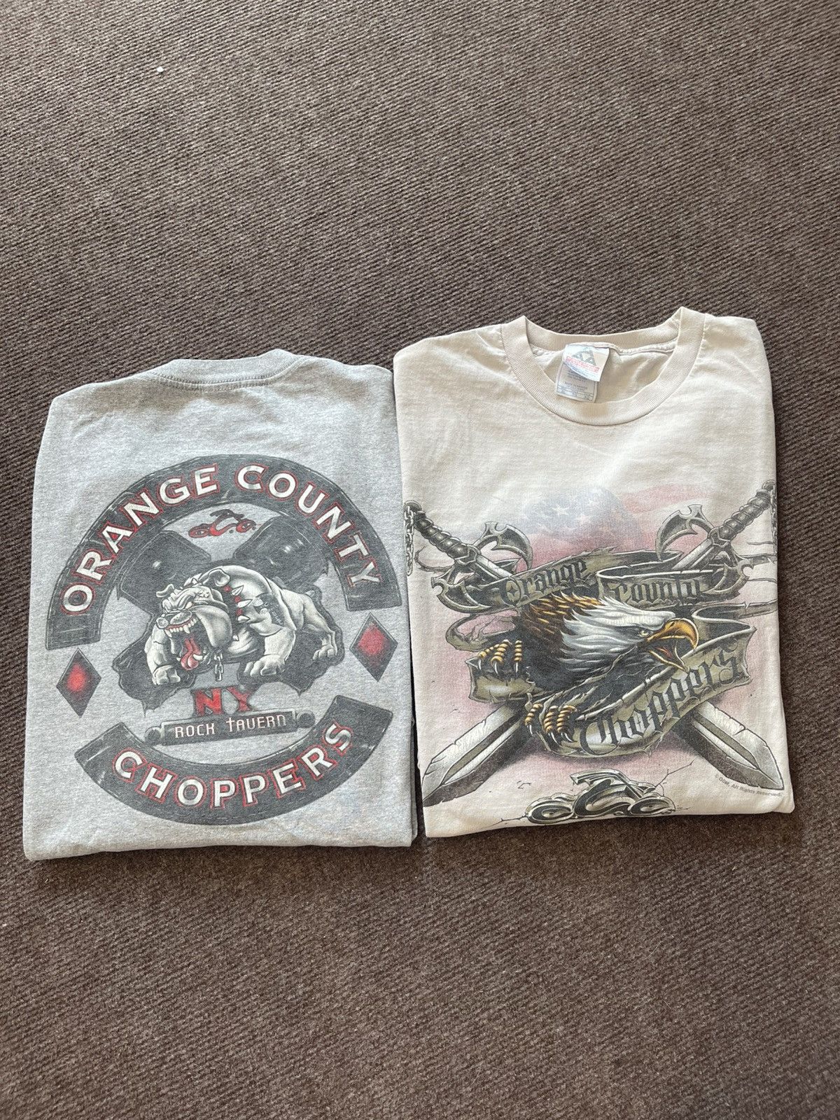 Vintage 2x Vintage Orange County Choppers OCC Long Sleeve Tees L/XL Size US XL / EU 56 / 4 - 1 Thumbnail