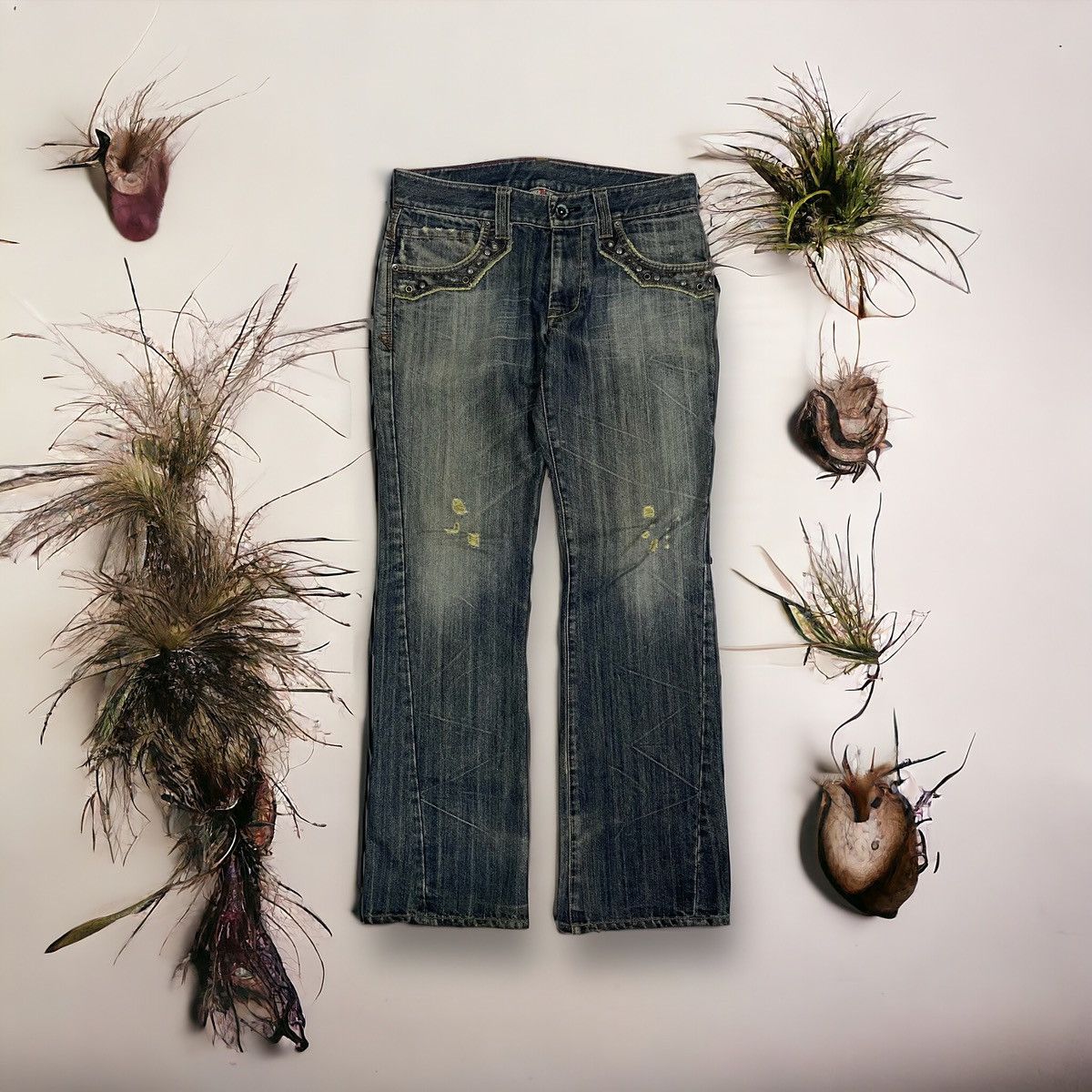image of Flare Avant Garde Inspired Design By B.s Raw Limited Edition in Blue, Men's (Size 34)