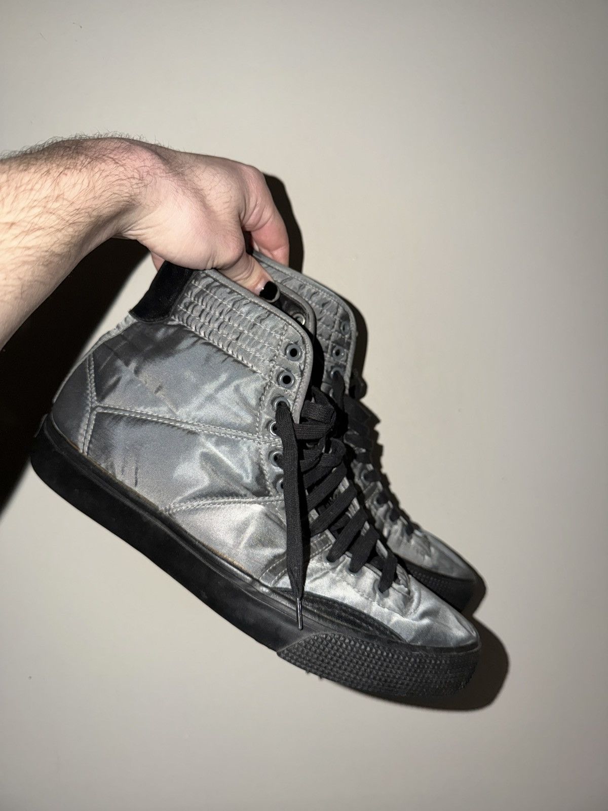Helmut Lang Silver 3M High-Top Sneakers Size US 8 / EU 41 - 8 Thumbnail