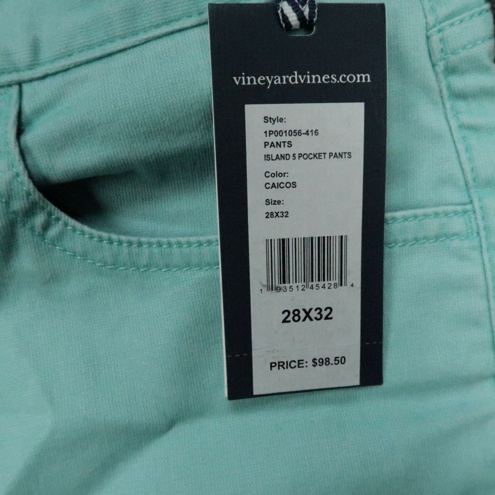 Vineyard Vines Vineyard Vines Pants Mens 28x32 Chino Slim Straight 5 Pocket Blue Cotton Spandex Button Zip Size US 28 / EU 44 - 6 Thumbnail