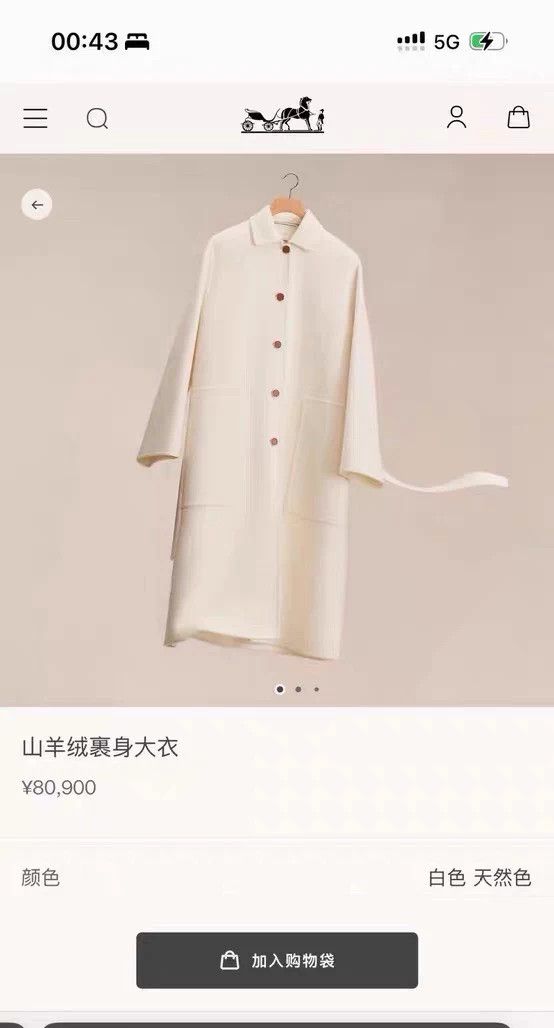 Hermes Hermes Long Cashmere Coat 36 Ivory 99% New Size XS / US 0-2 / IT 36-38 - 7 Thumbnail