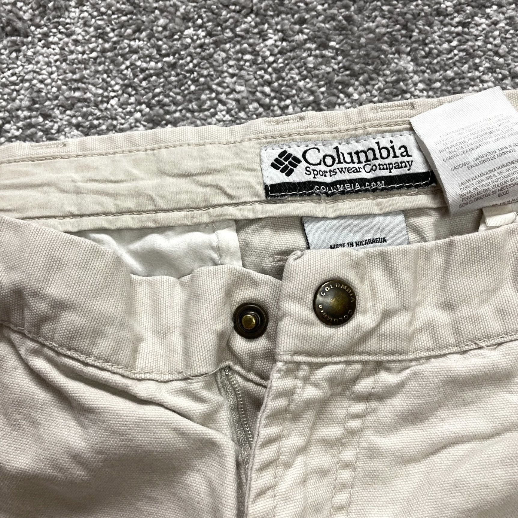 Vintage Columbia Chino Pants Mens 36 Light Beige Khaki Straight Slacks Pockets 36x30 Size US 36 / EU 52 - 2 Thumbnail