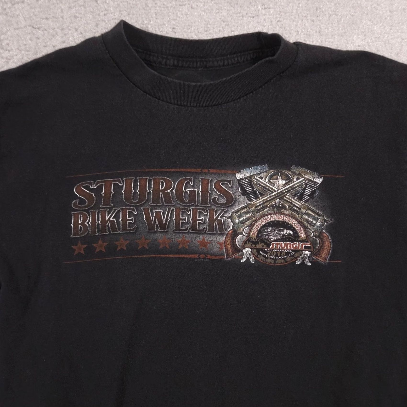 Vintage Sturgis Bike Week Shirt Mens Small Black 75th Anniversary Graphic Tee Biker Size US S / EU 44-46 / 1 - 3 Thumbnail