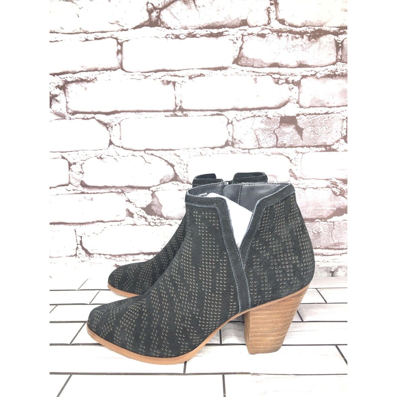 Other Violet & Red Jensen Black Suede Perforated Ankle Boots Block Size US 6 / IT 36 - 10 Thumbnail