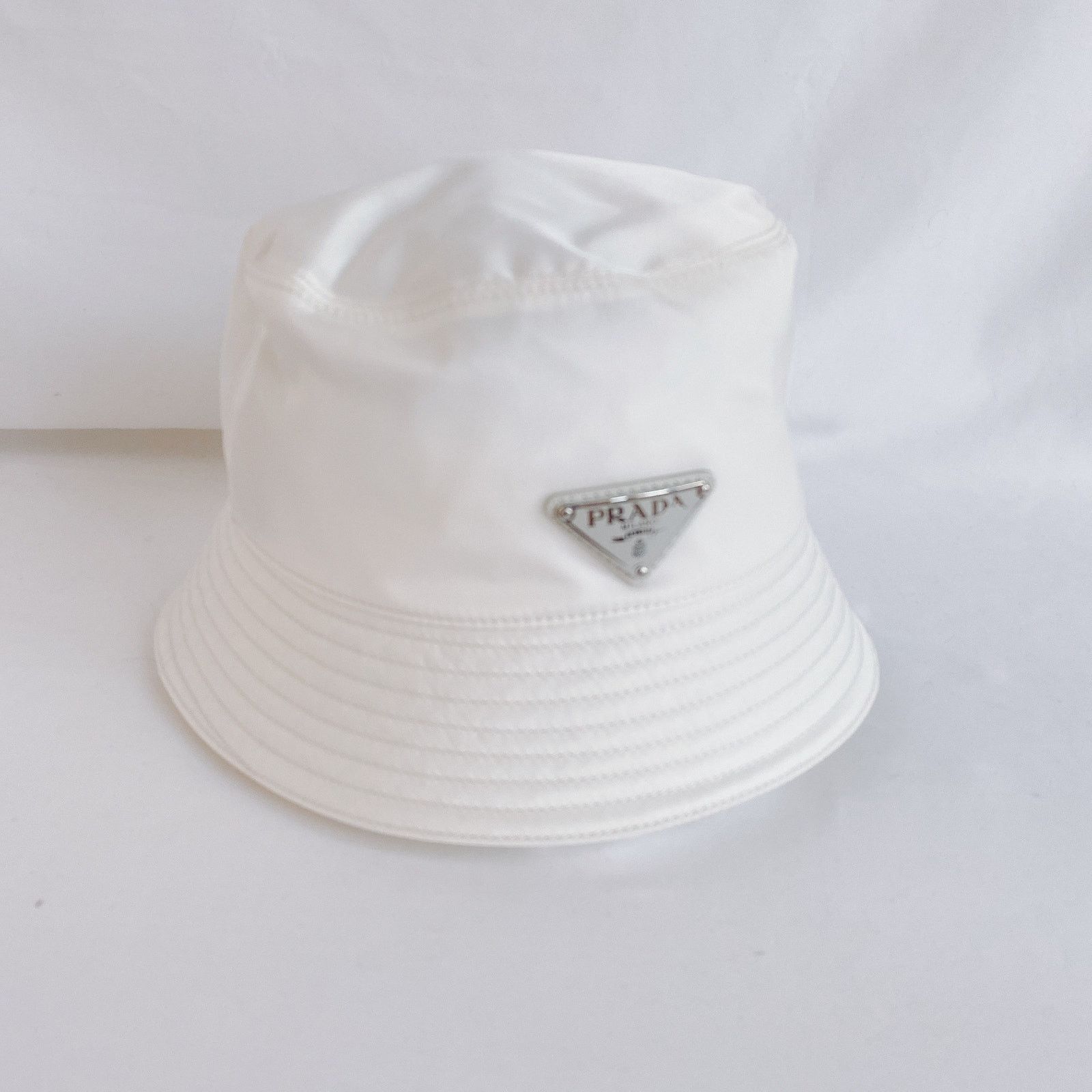 Prada logo appliqued shell nylon bucket hat M Size ONE SIZE - 7 Thumbnail