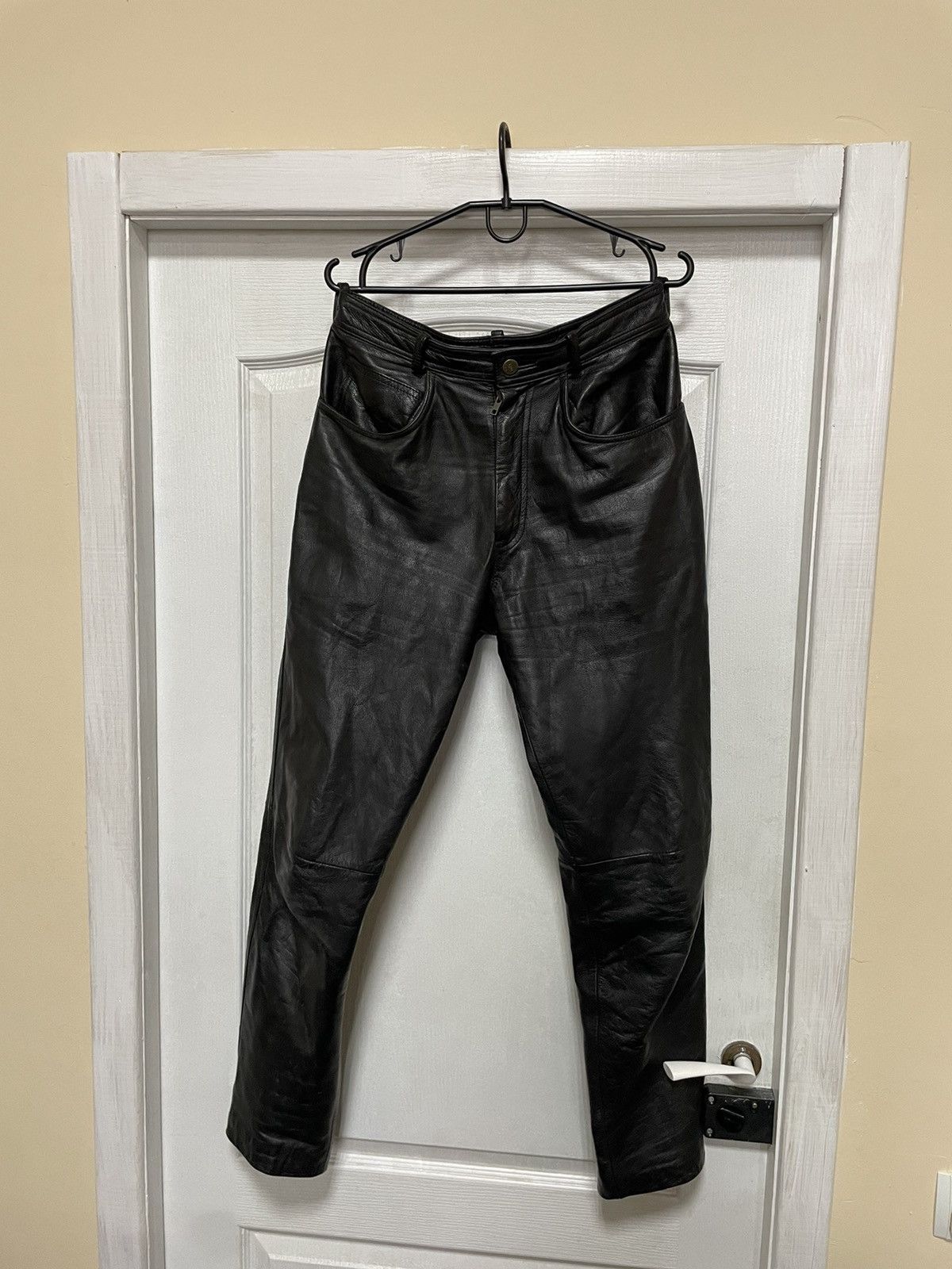 Leather × Vintage Vintage 90's Leather Trouser Pants joggers cyber punk alt Size US 32 / EU 48 - 1 Thumbnail