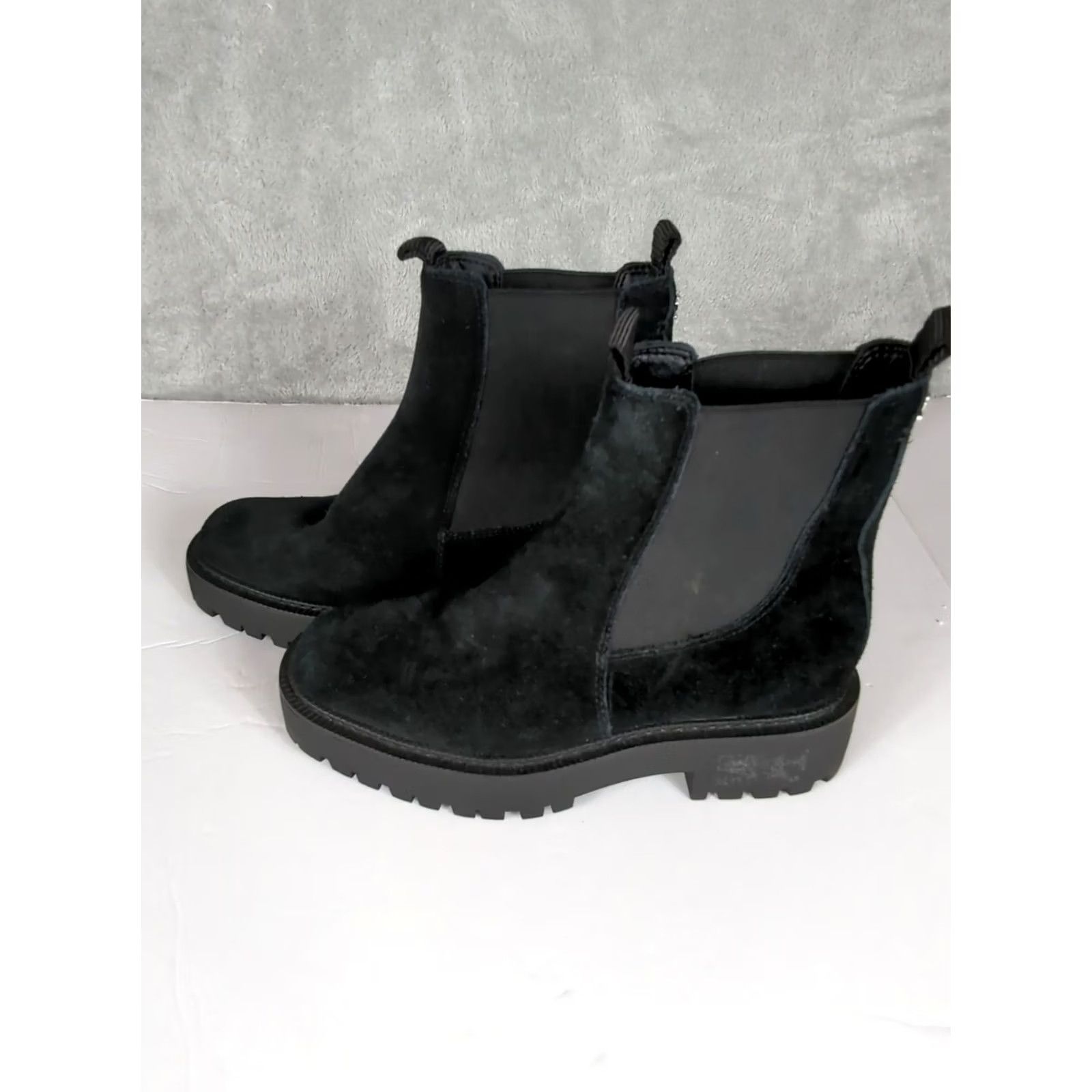 Sam Edelman Sam Edelman Boots Chelsea Jazmine Suede Black Size 7 Womens Size 7 M Chunky Lug Sole Ankle Pull On Block Heel Size US 7 / IT 37 - 3 Thumbnail