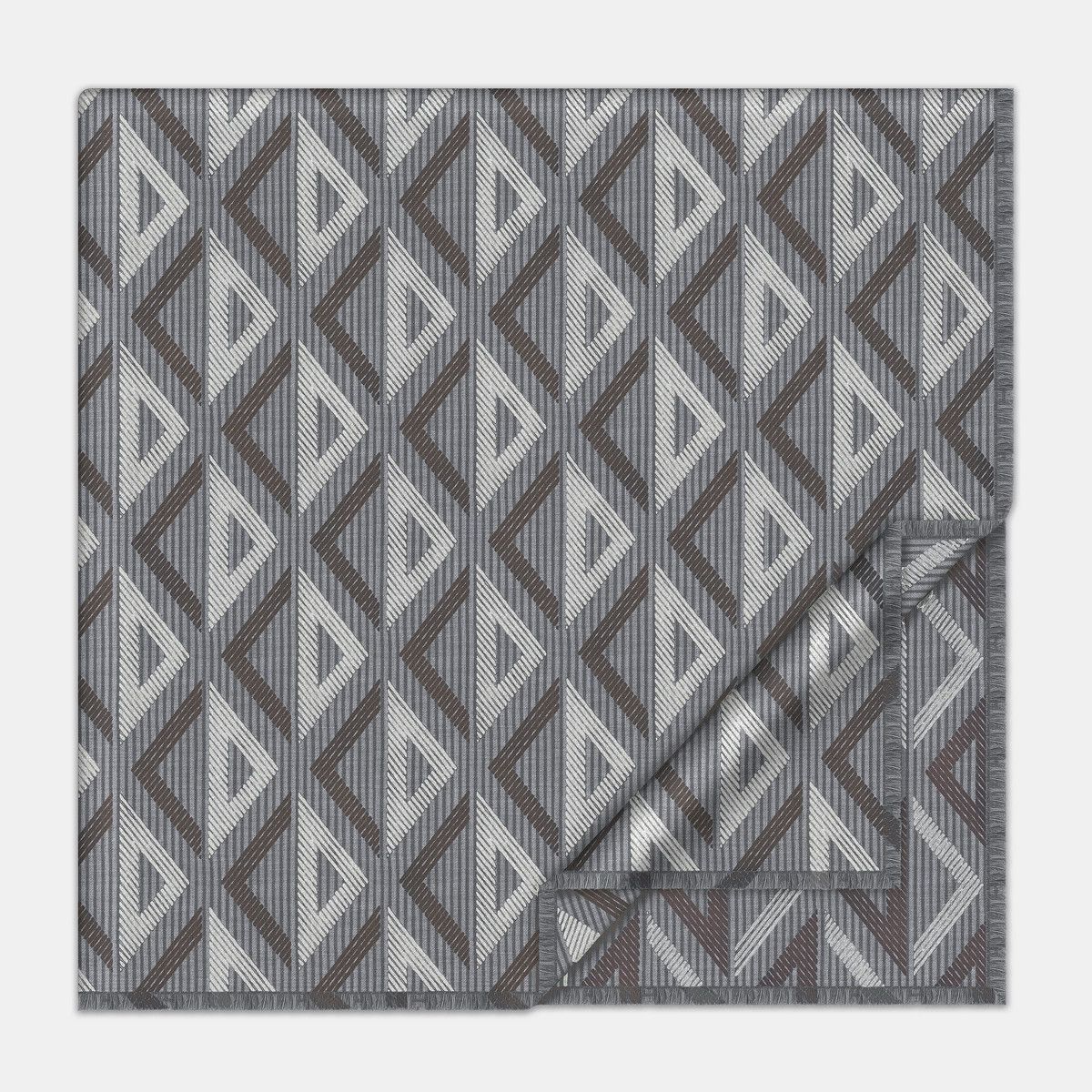 Dior CD Diamond Stole Deep Gray and Gray Silk and Wool Size ONE SIZE - 1 Thumbnail